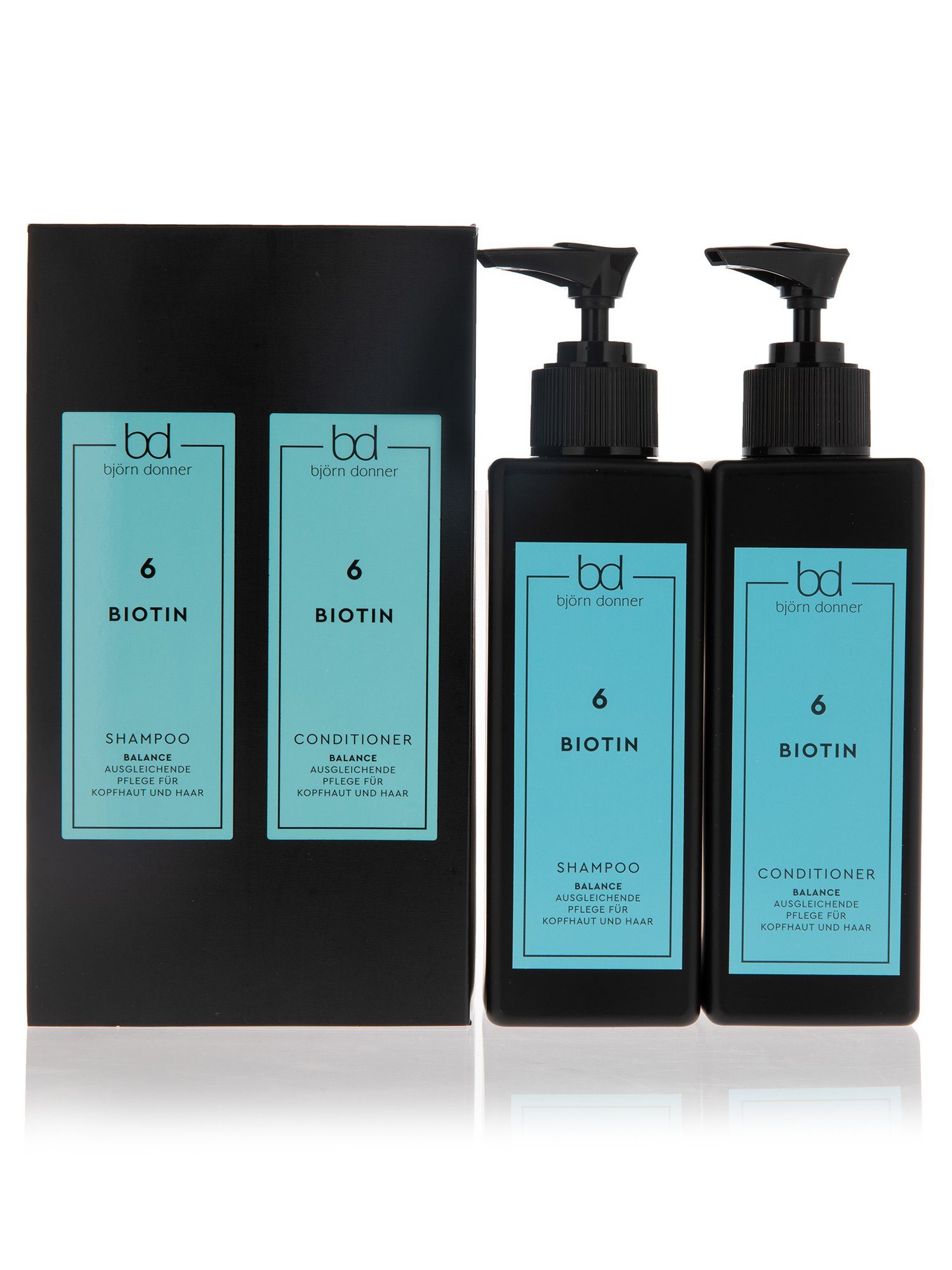 Björn Donner Haarpflege-Set "Balance Shampoo & Conditioner", 2er Set, mit dem Schönheitsvitamin Biotin, für kräftiges & gesundes Haar | Haarpflege-Sets