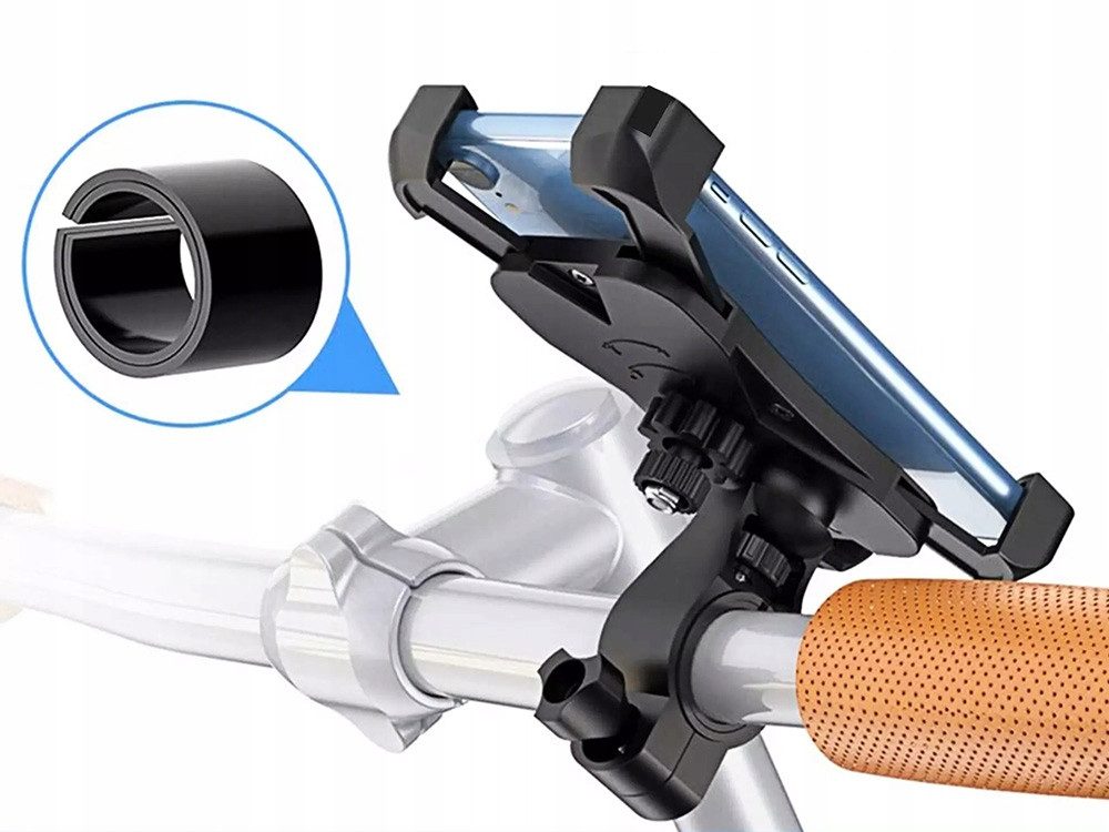 VERK GROUP Handy-Halterung Handyhalterung Fahrrad Motorrad Roller Lenker Universal 360°, (1-tlg., 360° drehbar, werkzeuglose Montage)