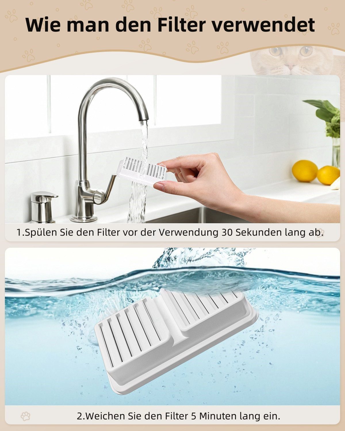 PUPPY KITTY Trinkbrunnen 6x Ersatzfilter Aktivekohlefilter günstig online kaufen