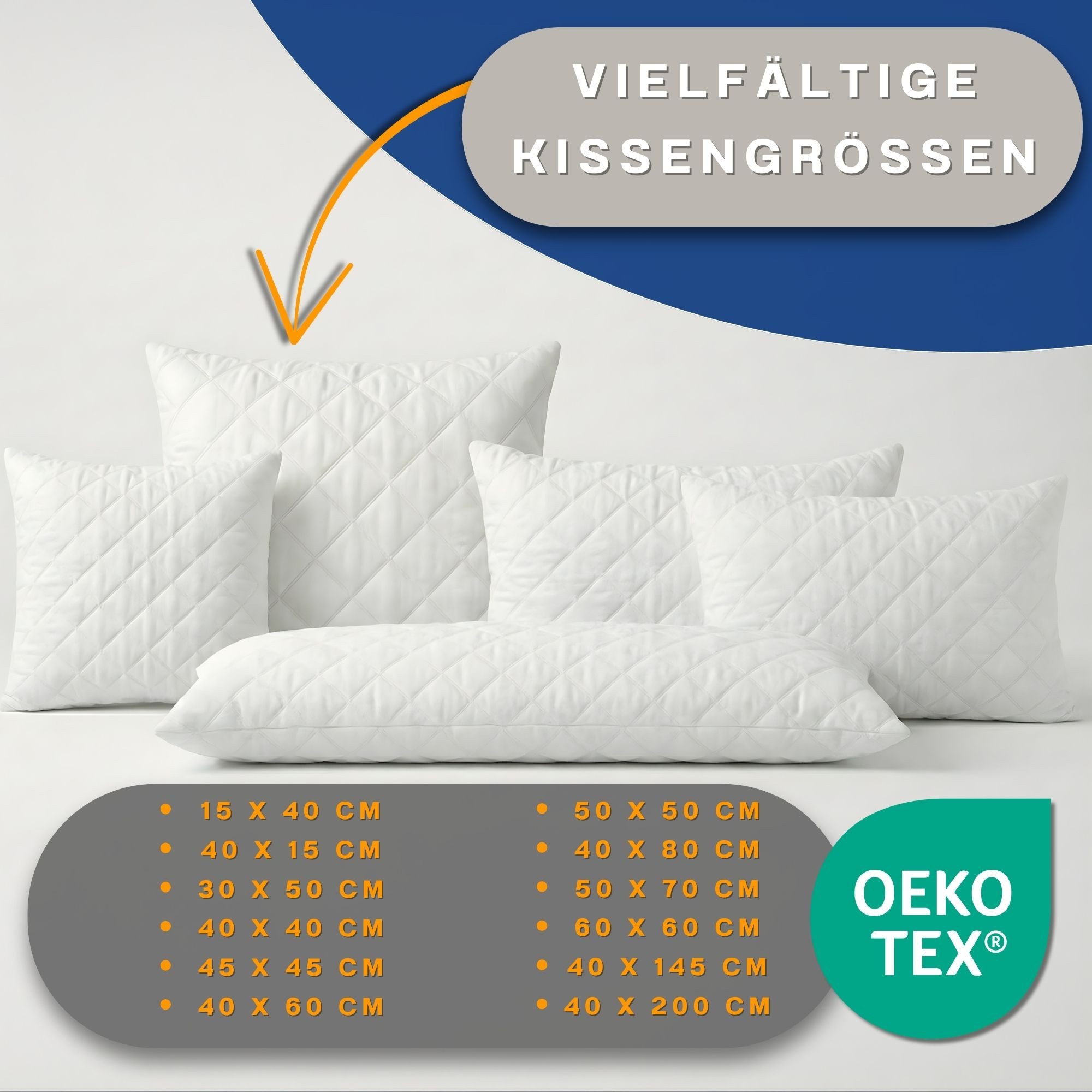 Amazinggirl Kopfkissen Kopfkissen Mikrofaser – Schlafkissen, Allergiker geeignet, weiß