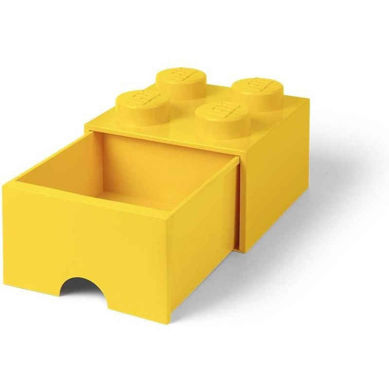 Room Copenhagen Aufbewahrungsdose LEGO® Storage Brick 4 Gelb, mit Schublade, Baustein-Form, stapelbar