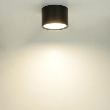 Licht-Erlebnisse Deckenleuchte DOWNLIGHT, LED, Neutralweiß, LED Deckenlampe rund Schwarz 4000 K klein 12 cm Flur Wohnzimmer