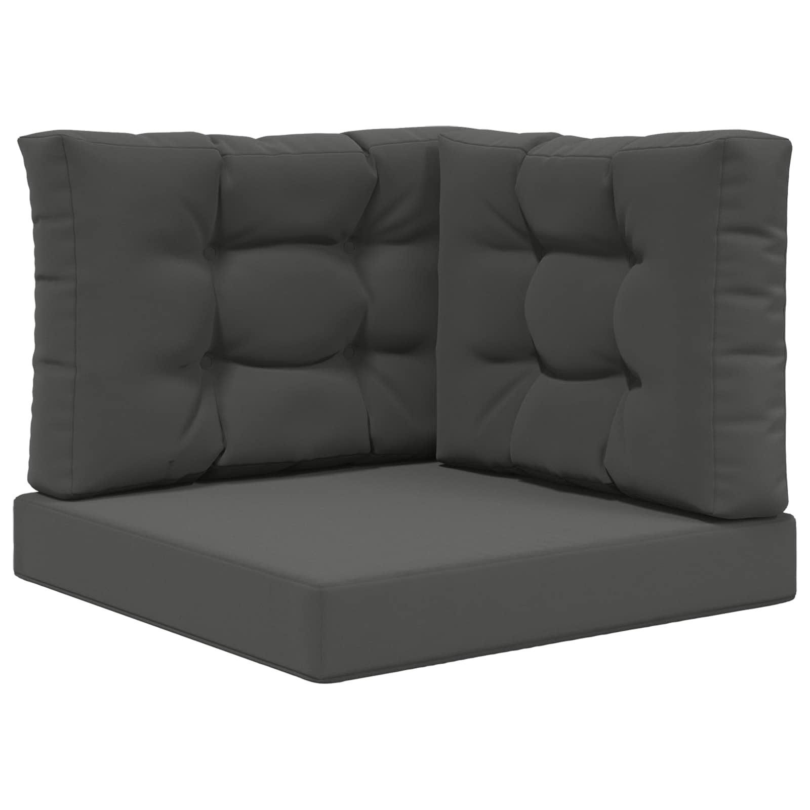 vidaXL Sitzauflage Sofakissen für draußen Polyester Anthrazit 60 x 60 cm, (3 St)
