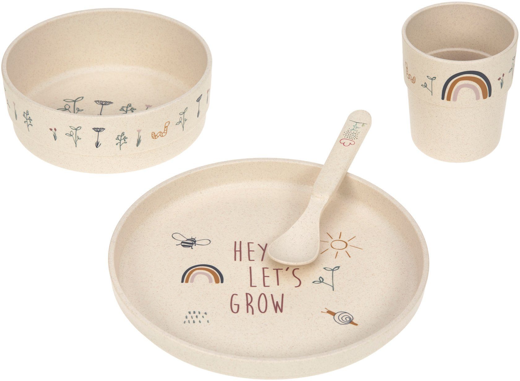 LÄSSIG Kindergeschirr-Set Garden Explorer (4-tlg), 1 Personen, Polypropylen