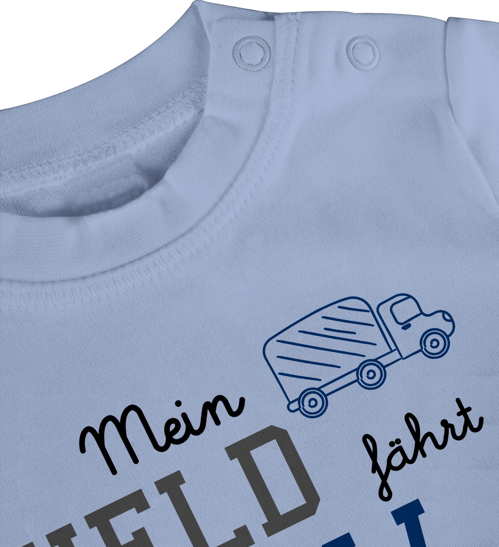 Held Mein Sprüche fährt Babyblau LKW T-Shirt Shirtracer Baby 1