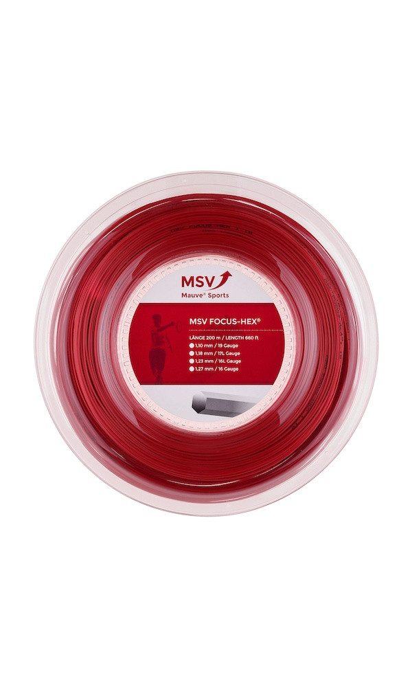 Tennissaite Focus Hex (Haltbarkeit+Spin) rot 200m Rolle