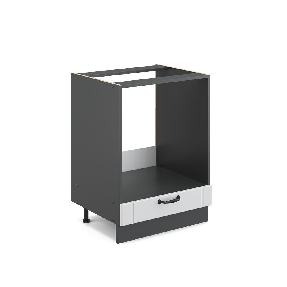 Vicco Herdumbauschrank Fame-Line Weiß Landhaus/Anthrazit 60 cm ohne Arbeits günstig online kaufen
