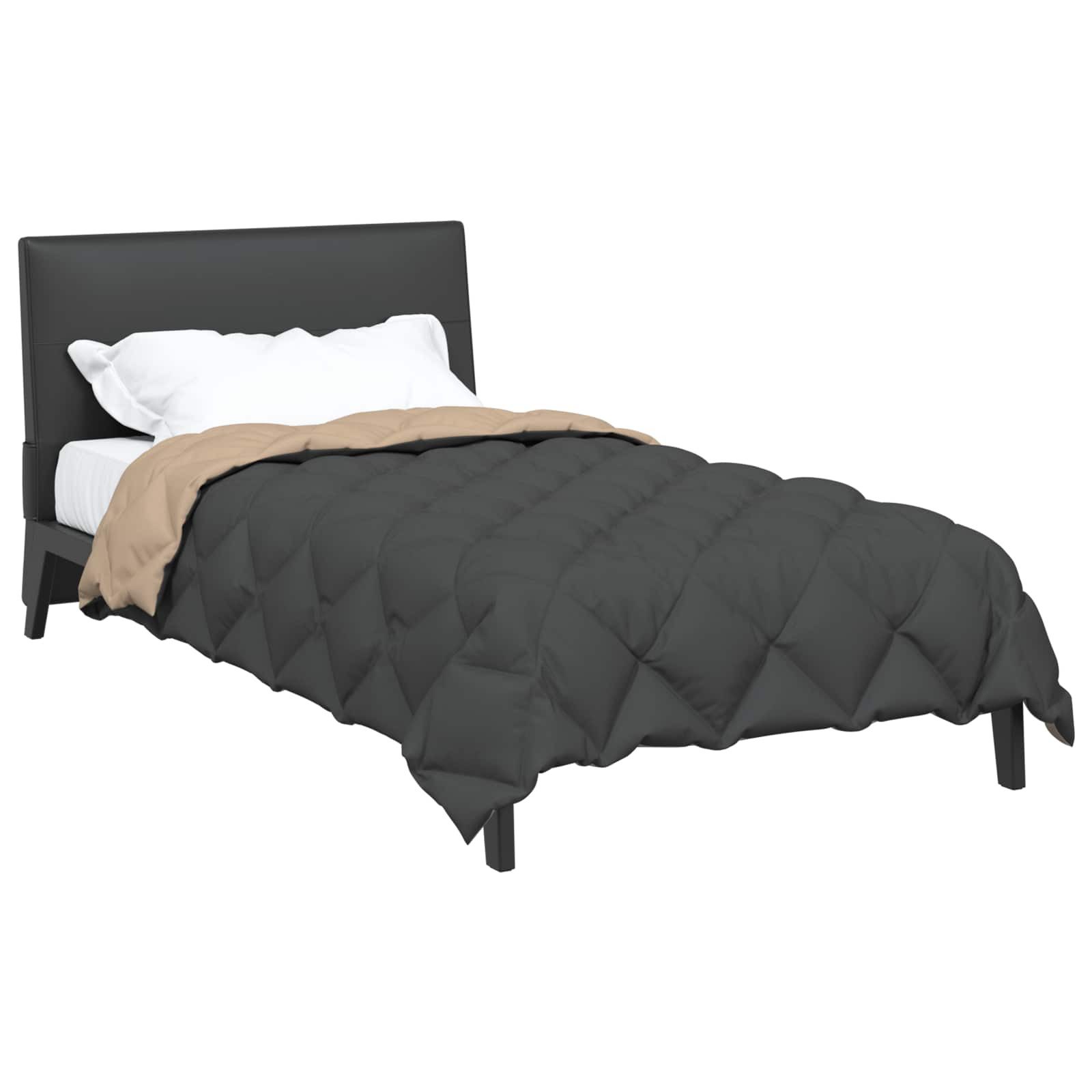vidaXL Baumwollbettdecke Winterbettdecke Anthrazit und Taupe 200 x 135 cm M günstig online kaufen