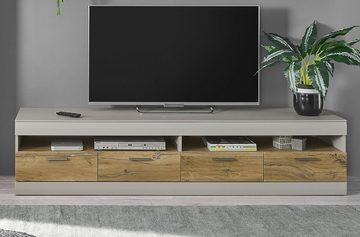 Furn.Design Lowboard Griego (TV Unterschrank in Kieselgrau mit Eiche, Breite 200 cm), mit Soft-Close