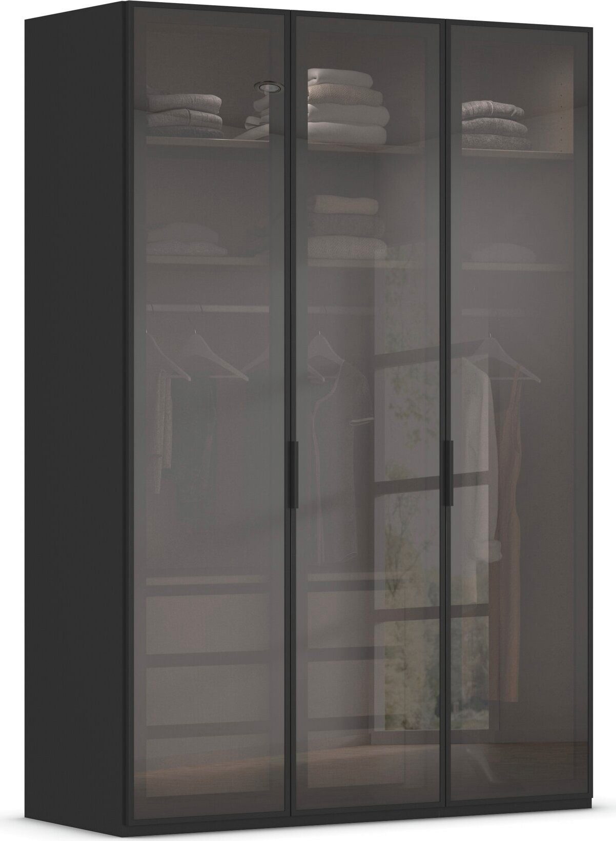 rauch Kleiderschrank Schrank Garderobe SKAT SHINE Breiten 151/201/251/301cm, Höhe 223/235cm (3 verschiedene Ausstattungen BASIC/CLASSIC/PREMIUM (inkl. SOFT-CLOSE) edle Schrankfront mit hochwertigen Glasrahmentüren MADE IN GERMANY
