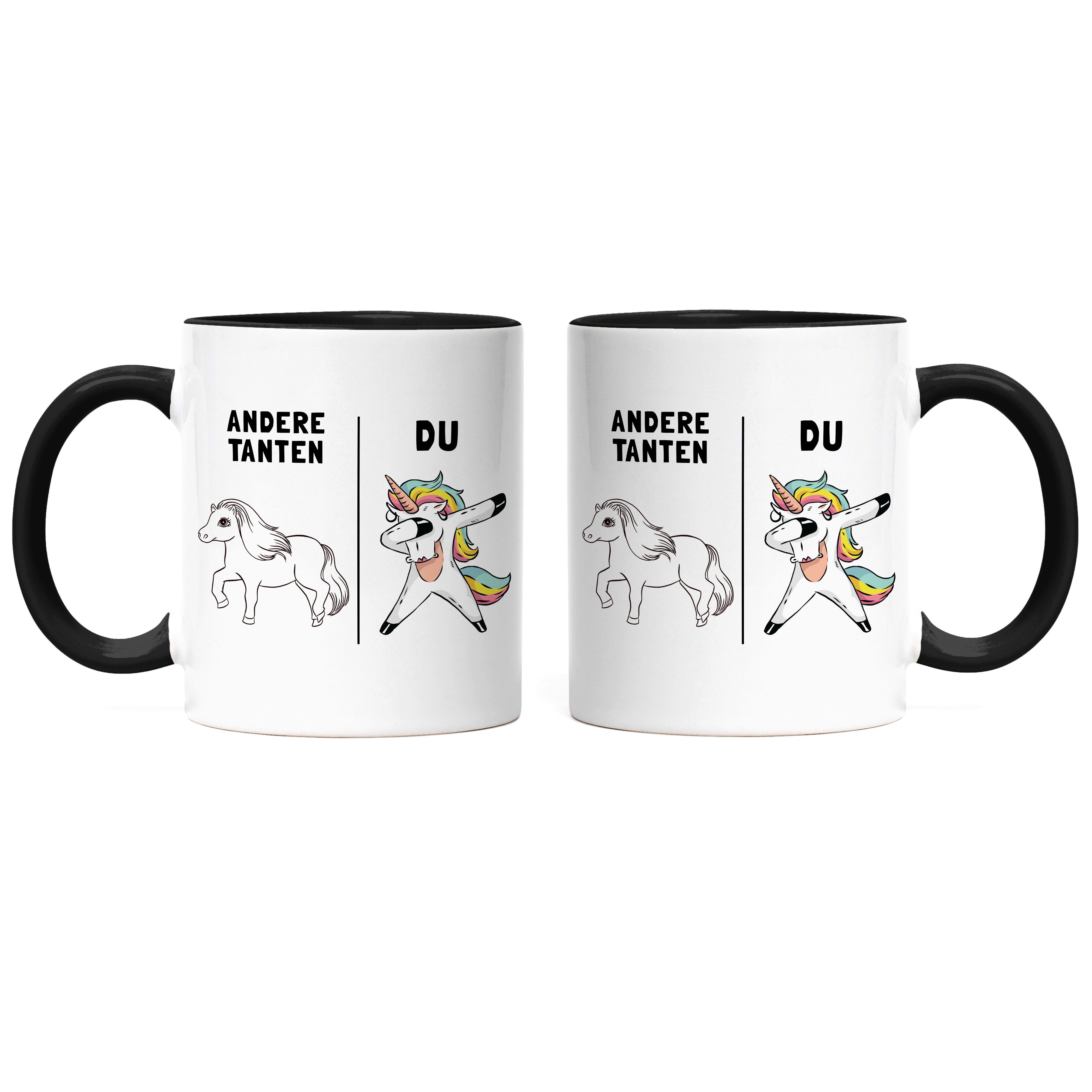 Neffe, Geburtstag Keramik & beste Du Tanten für Einhorn von Tasse Lustig Tasse Tante Tasse der Hey!Print Nichte Andere Schwarz Welt Tante Geschenk