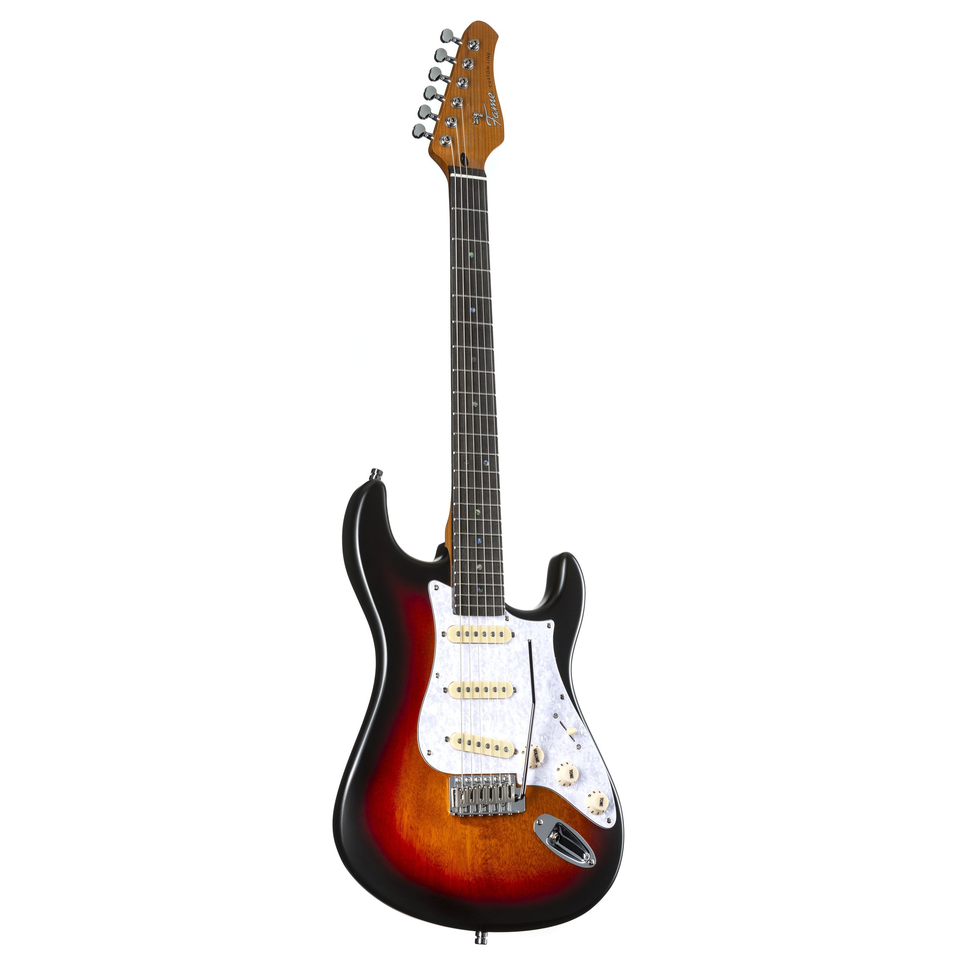 FAME E-Gitarre, E-Gitarren, ST-Modelle, Custom ST SSS RW Sunburst - E-Gitarre