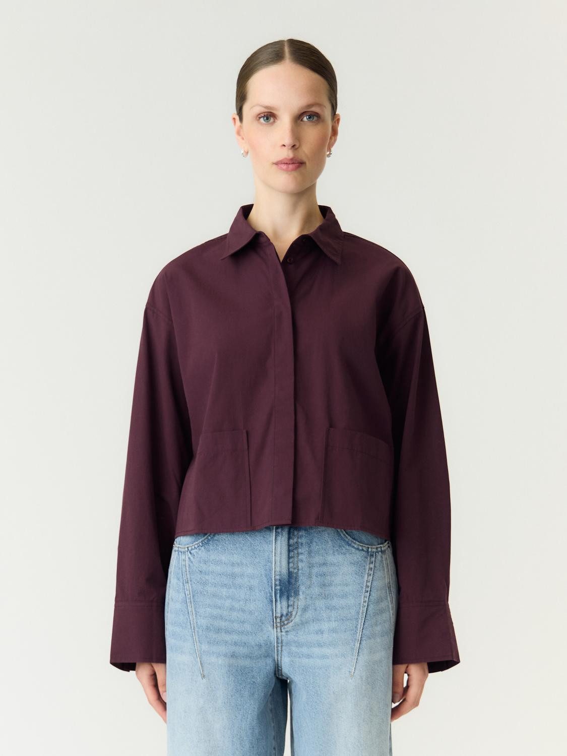 Y.A.S Hemdbluse YASLEE LS SHORT SHIRT S. NOOS Baumwolle