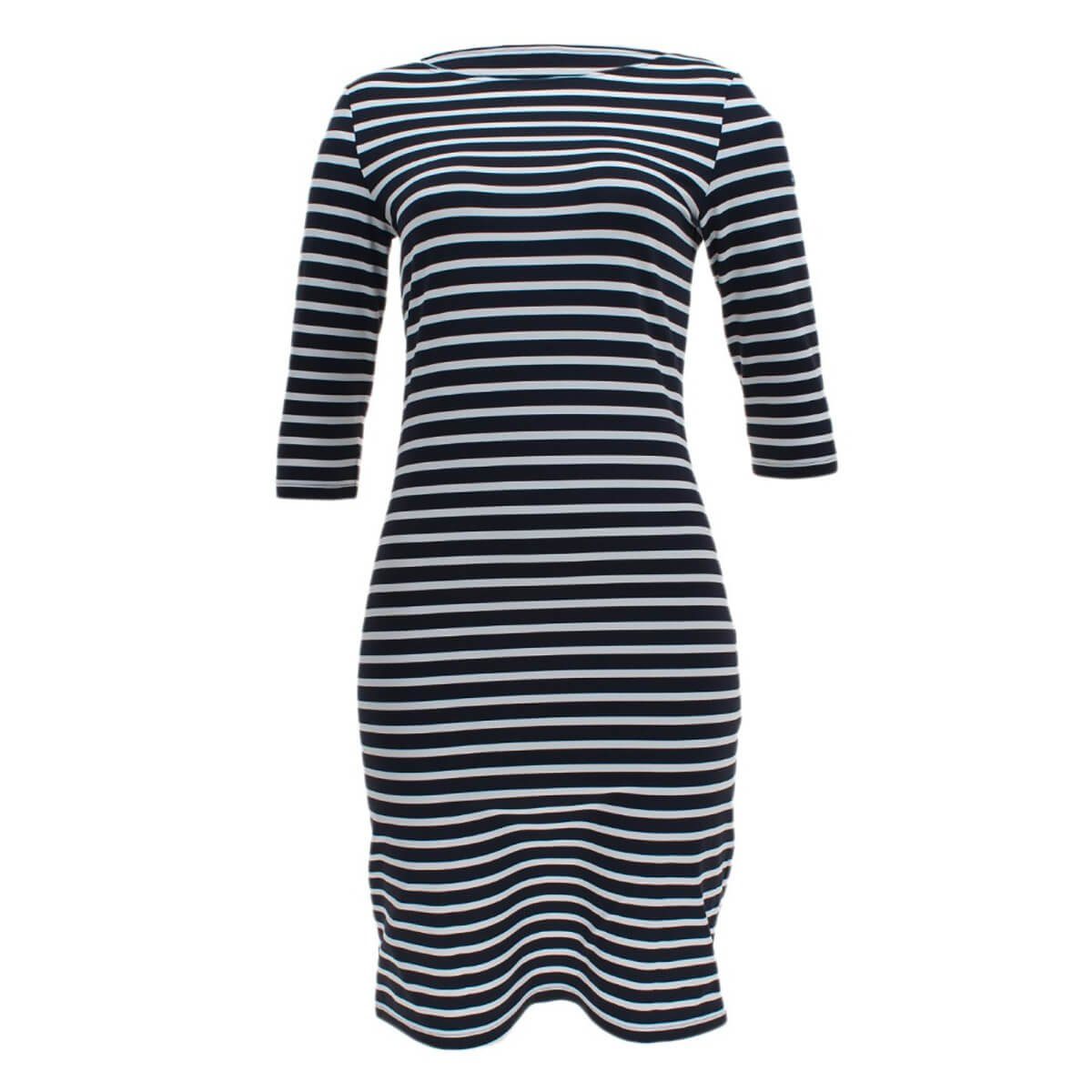 Saint James Shirtkleid 0742 Damen Kleid mit Streifen Sommershirtkleid Streifenkleid Propriano III Blau-Weiß(6T)