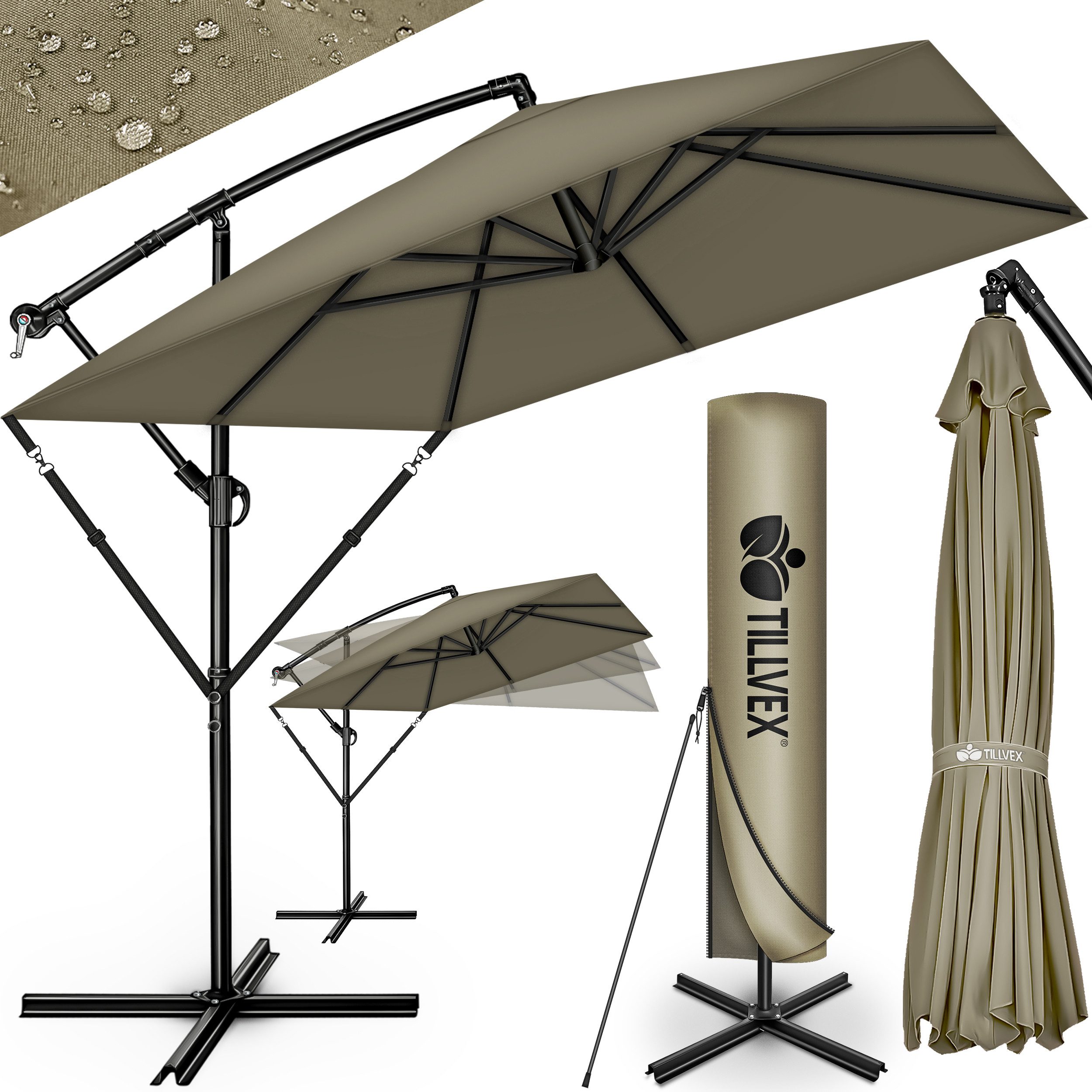 tillvex Sonnenschirm tillvex® Sonnenschirm eckig 235 günstig online kaufen