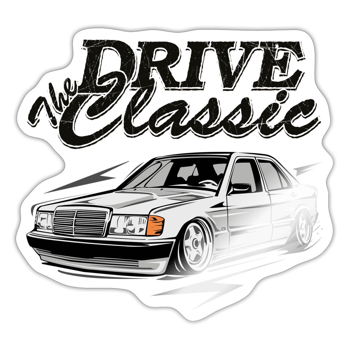 Spreadshirt Aufkleber Drive The Classic Geschenk Youngtimer Auto Fan Sticker Aufkleber