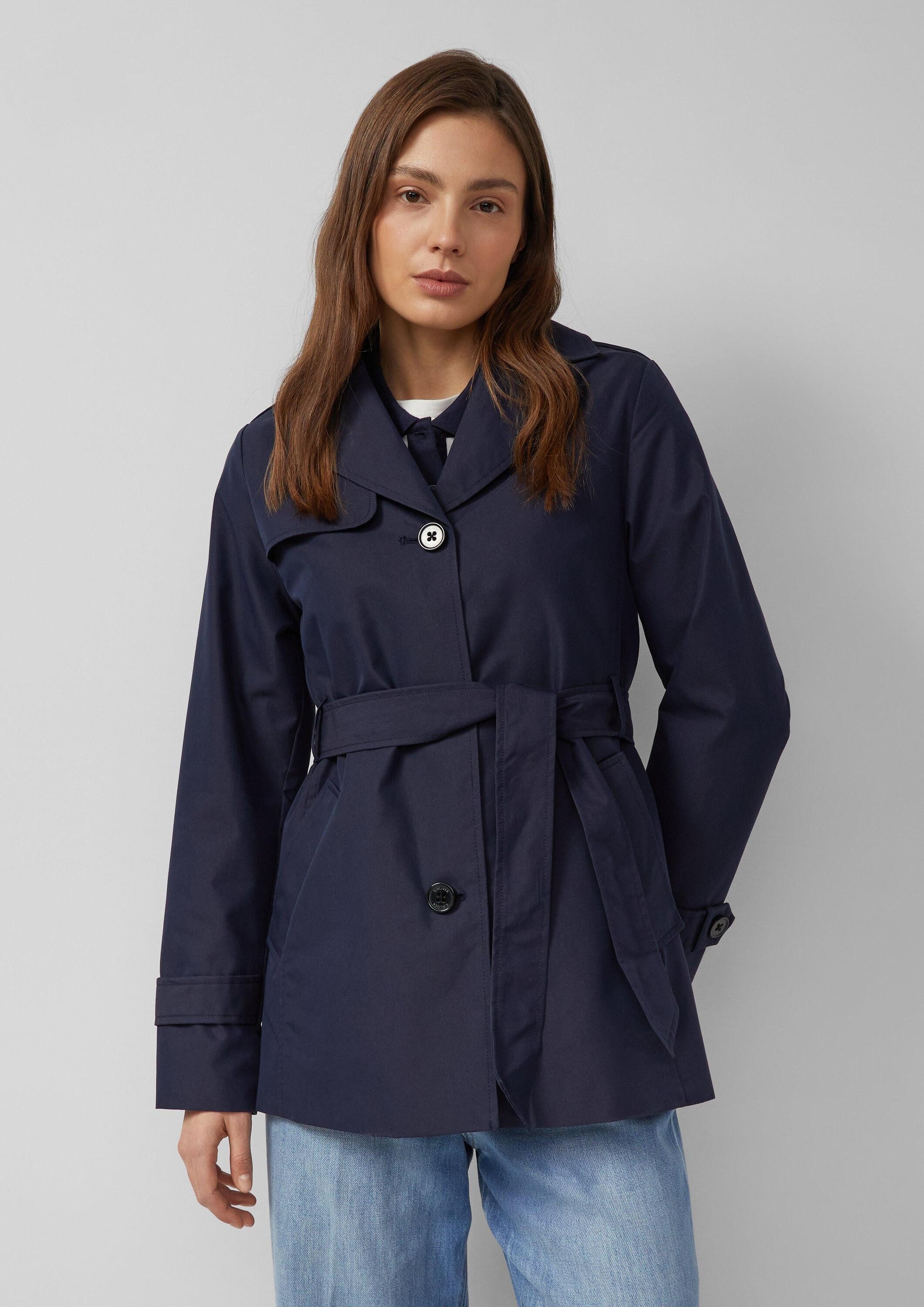 s.Oliver Trenchcoat Outdoor-Jacke Wasserabweisender Trenchcoat im Slim Fit