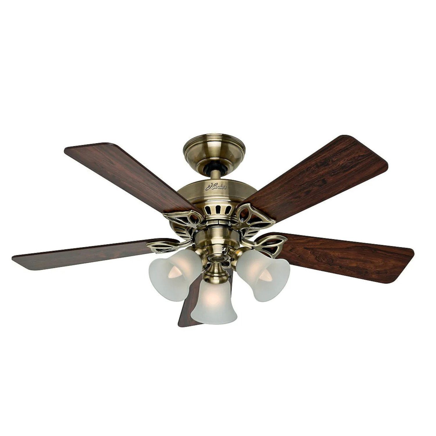 Hunter Deckenventilator Deckenventilator Beacon Hill 107 cm Messing mit Licht, Mit Zugschnur