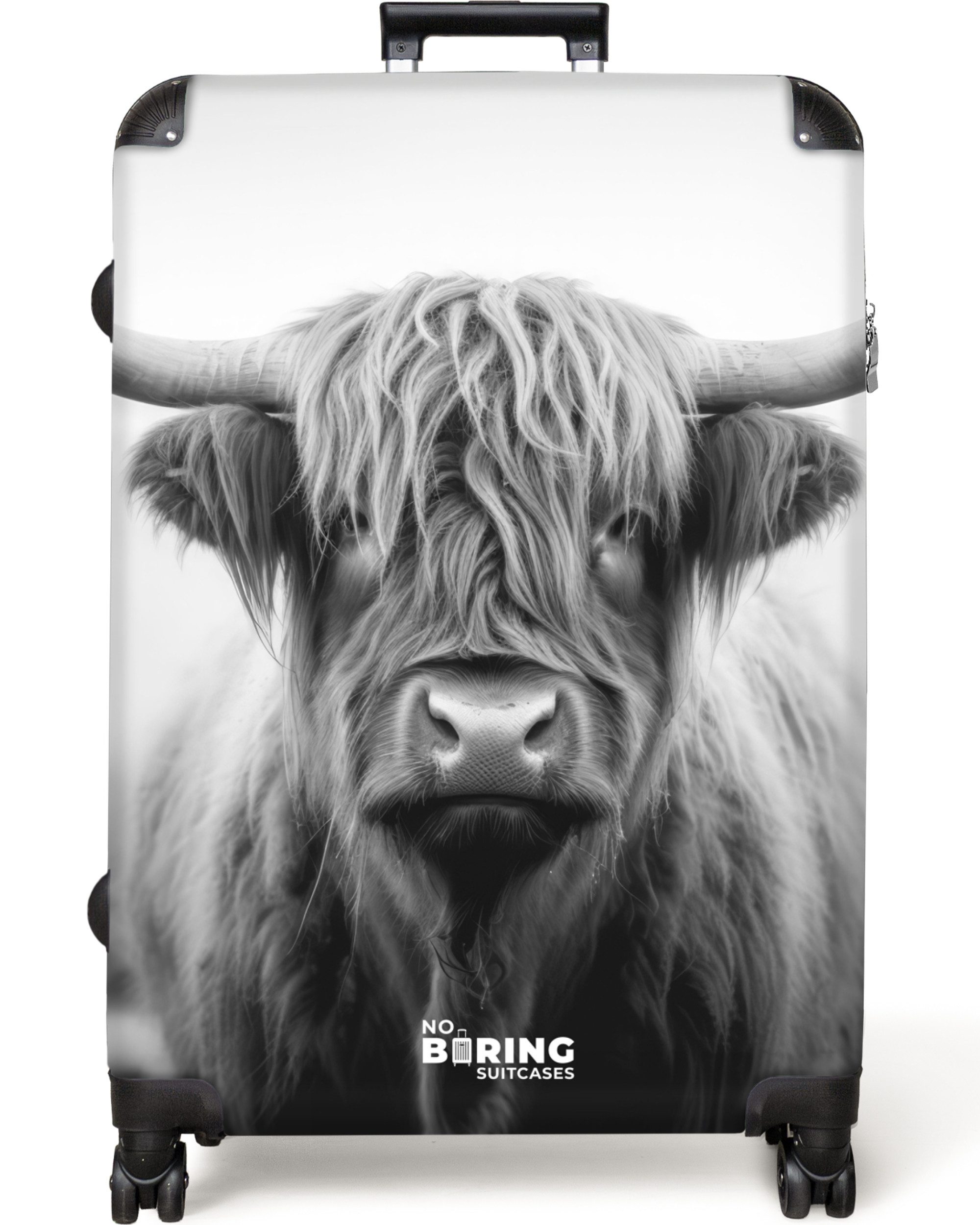 NoBoringSuitcases.com© Hartschalen-Trolley Schottischer Highlander in Schwa günstig online kaufen