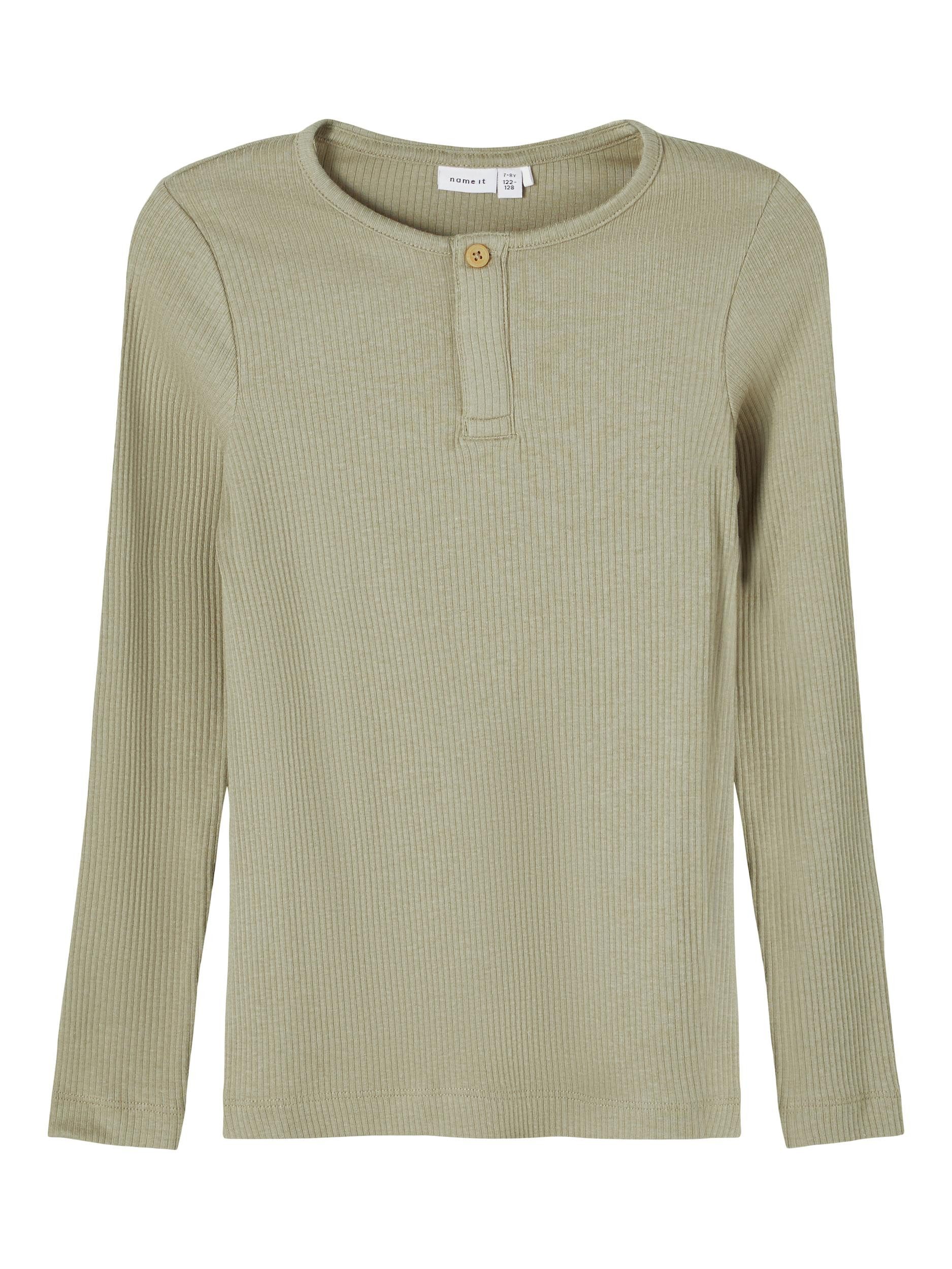 Longsleeve Name It Jungen Longsleeve im Rippstrick Style Silver Sage 116