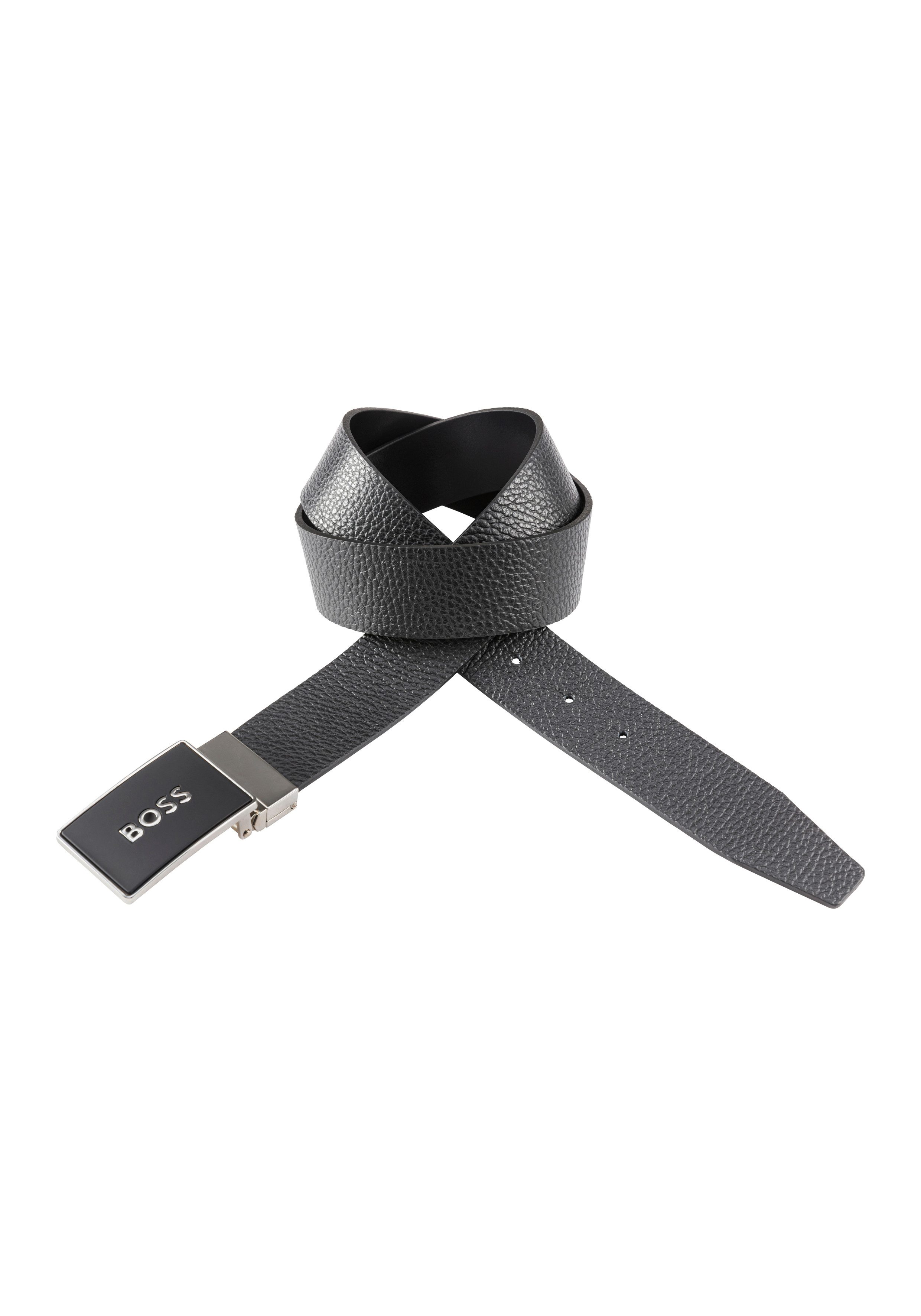 BOSS Ledergürtel BOSS_Icon-M_Sr35_grp mit Markenlabel