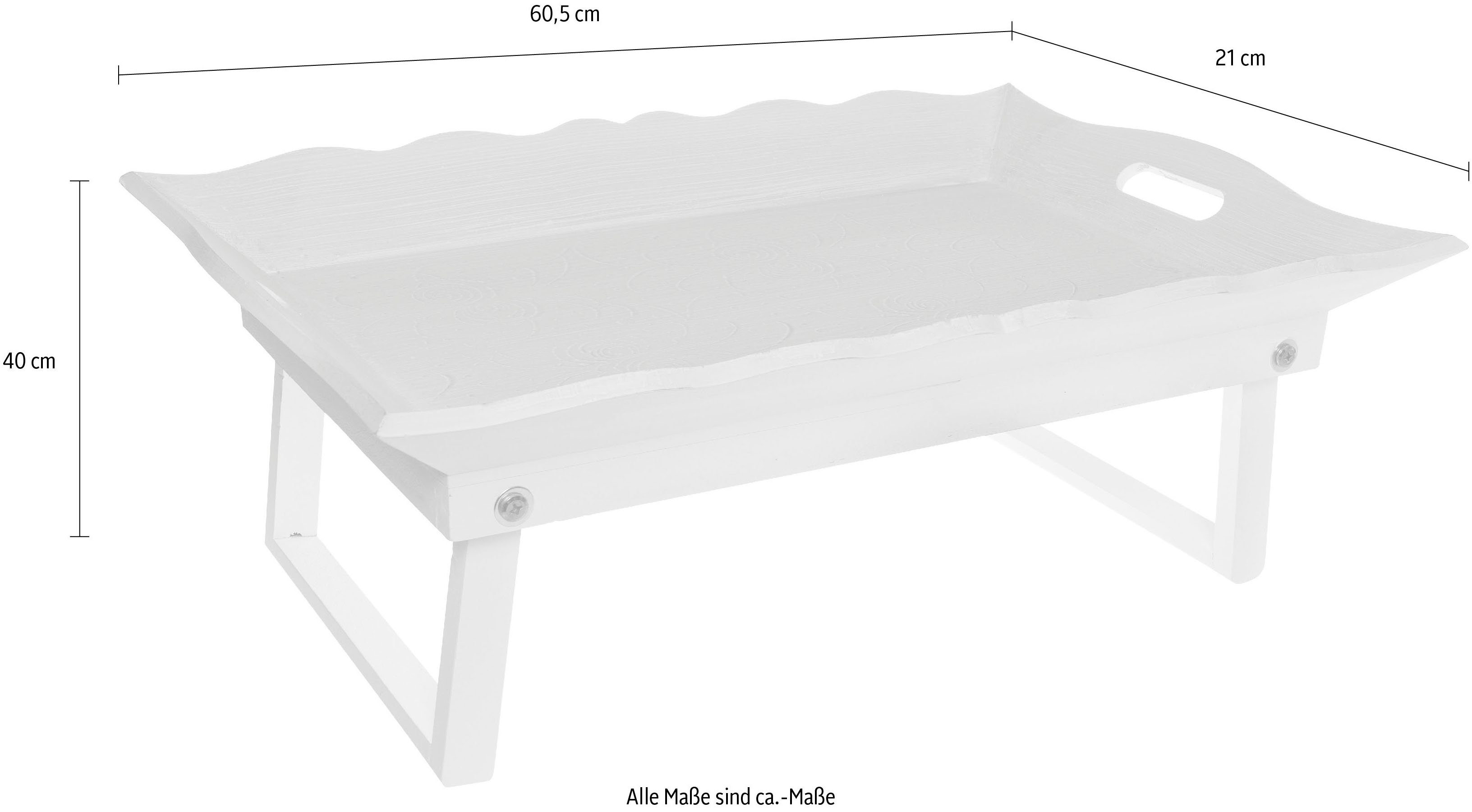 Myflair Möbel & Accessoires Tablett Mariella, praktischen Bett-Tablett beige, Standfüßen mit MDF