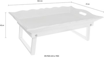 Myflair Möbel & Accessoires Tablett Mariella, beige, MDF, Bett-Tablett mit praktischen Standfüßen