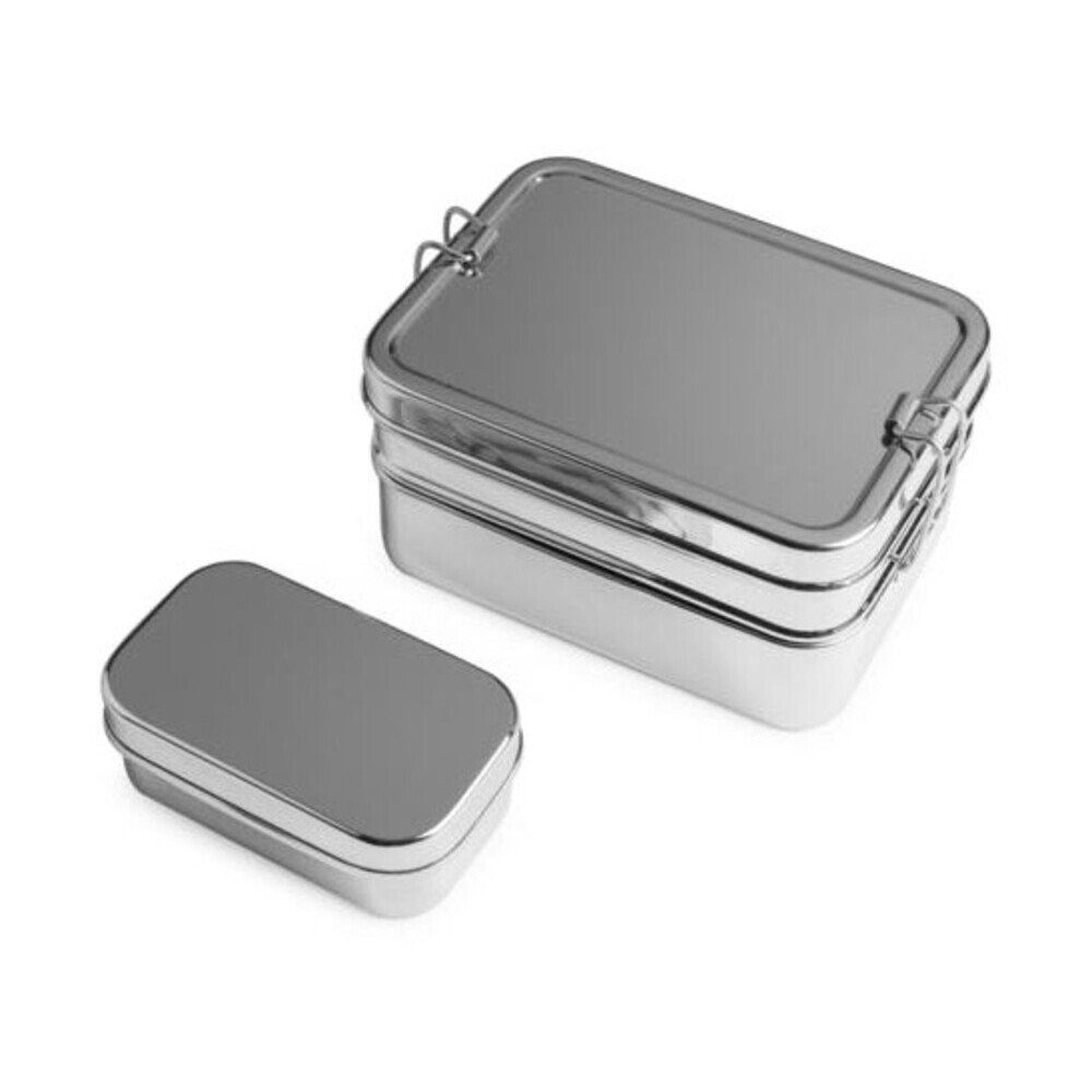 Brotzeit Lunchbox Lunchbox-Set 3in1 3-tlg. edelstahl, BPA frei, Edelstahl 18-10, (Set, 3-tlg), Lunchbox-Set, 3-tlg., 14,50cm, BPA frei
