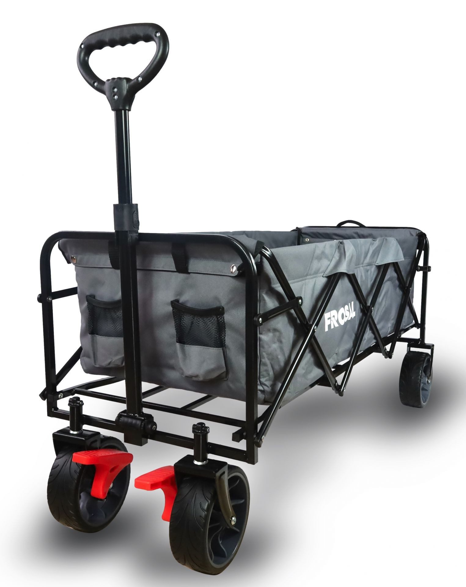 Frosal Bollerwagen Oskar faltbar XXL grau groß & lang, faltbar grau XXL groß