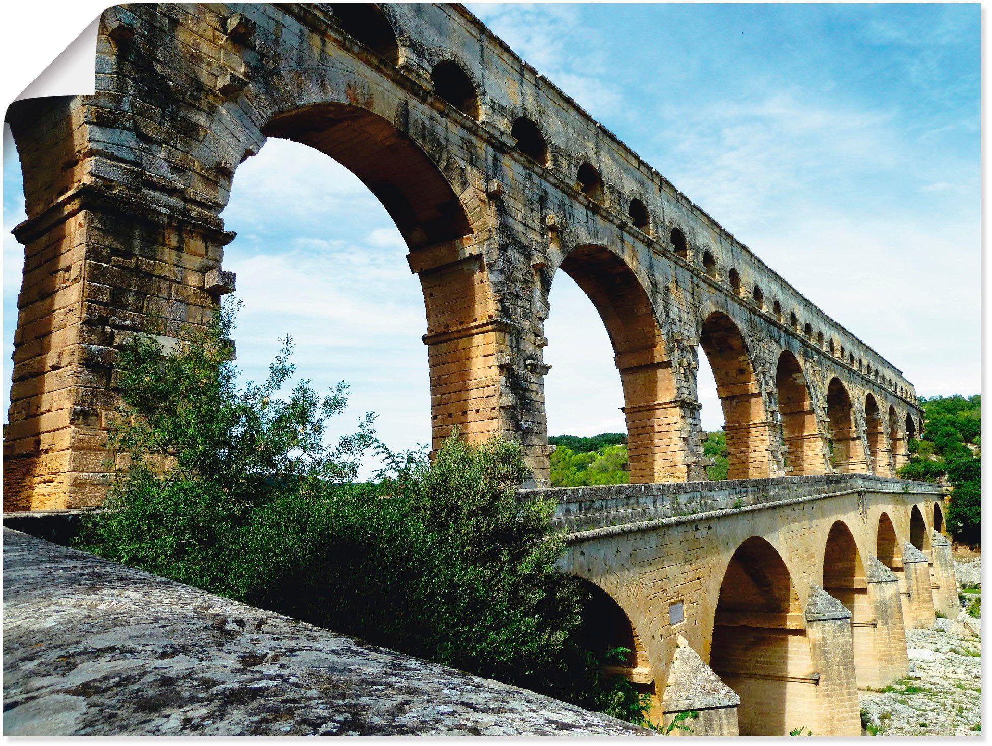 Artland Wandbild Pont du Gard 2, Brücken (1 St), als Alubild, Leinwandbild, Wandaufkleber oder Poster in versch. Größen