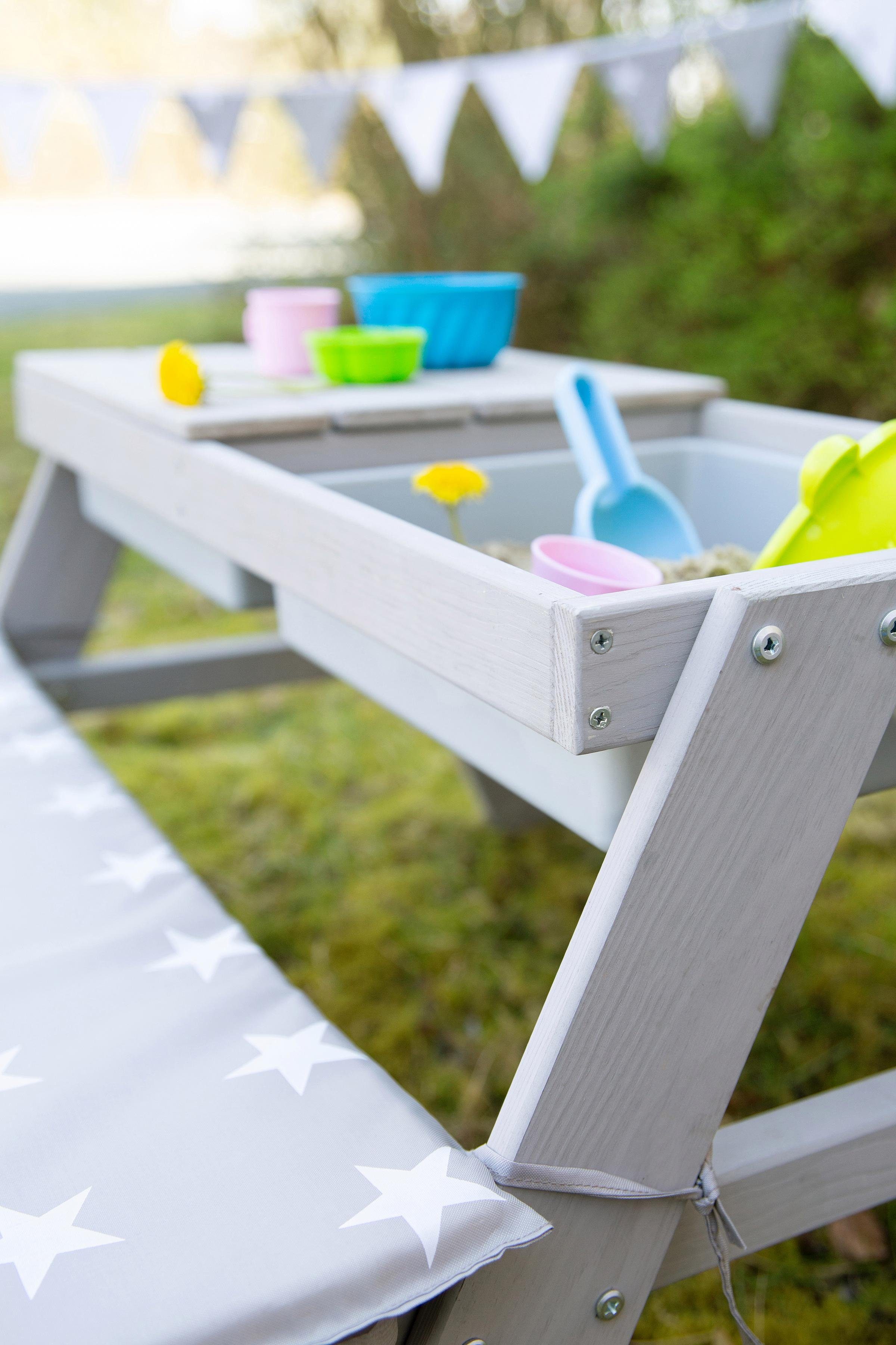 Deluxe Ecken roba® mit Spielwannen, mit Grau, Picknick abgerundeten for 4 Kindersitzgruppe Outdoor