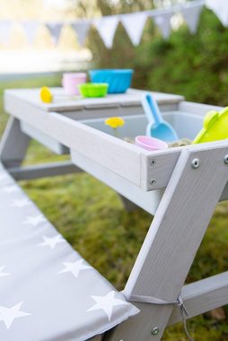 roba® Kindersitzgruppe Picknick for 4 Outdoor Deluxe mit Spielwannen, Grau, mit abgerundeten Ecken