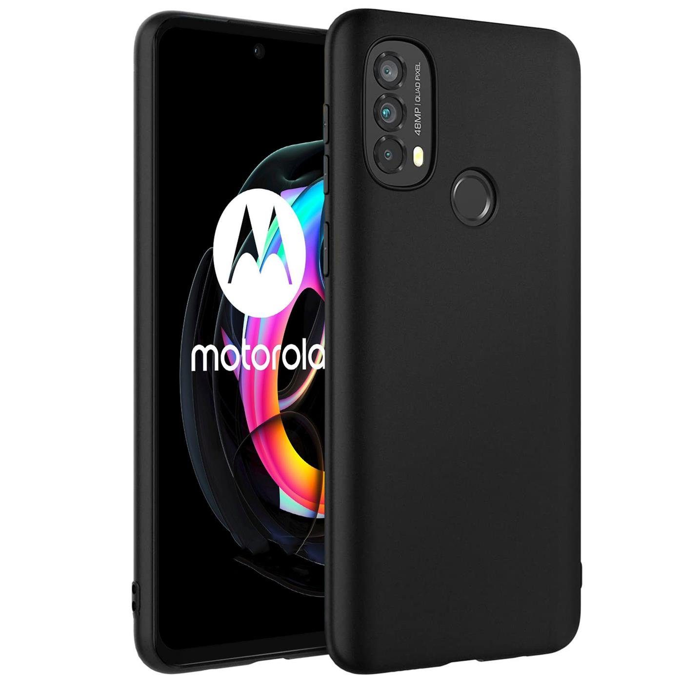 CoolGadget Handyhülle Handy Schutzhülle für Motorola Moto E20 / E30 / E40 matt schwarz 6,5 Zoll, Silikon TPU Hülle Schutz Tasche Cover schlicht Slim Case