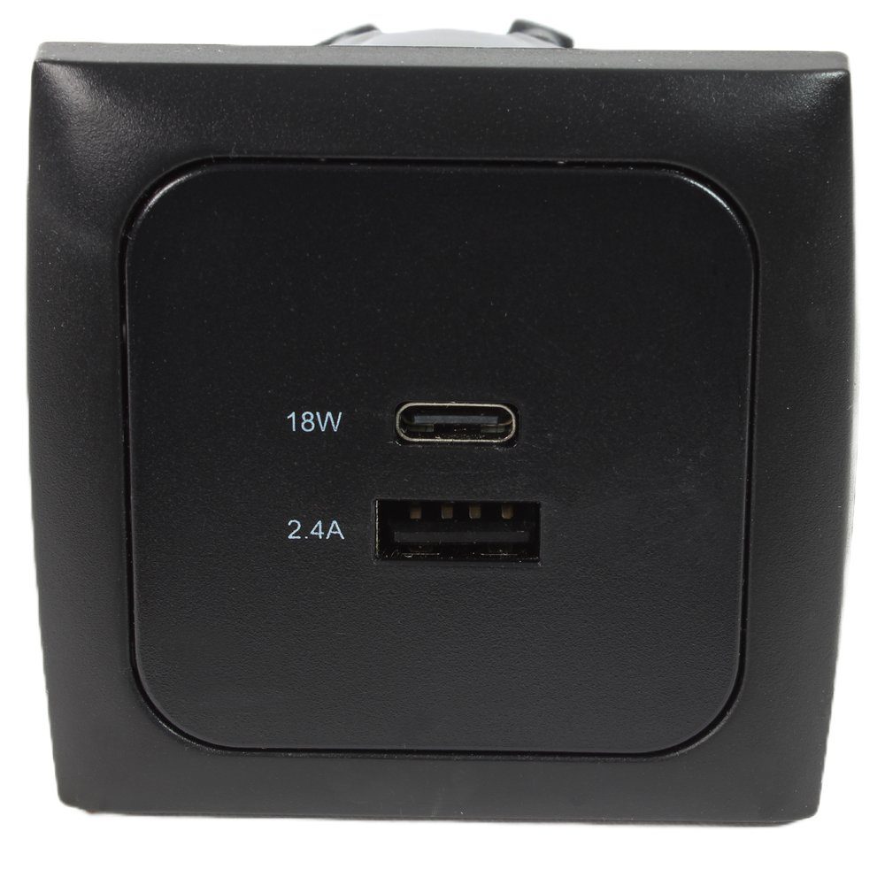 HABA B.V. Steckdose C-Line USB A und C Steckdose + Rahmen + Isodose