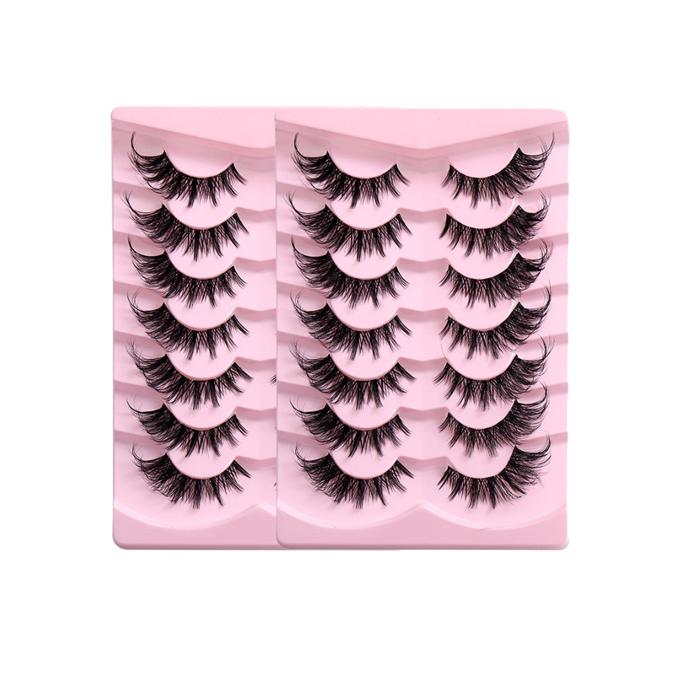 KINSI Bandwimpern Fuchs-Augen Wimpern Natural Look,Geschwungene & Voluminöse Wimpern, 2 tlg., Tages- & Abendmake-up