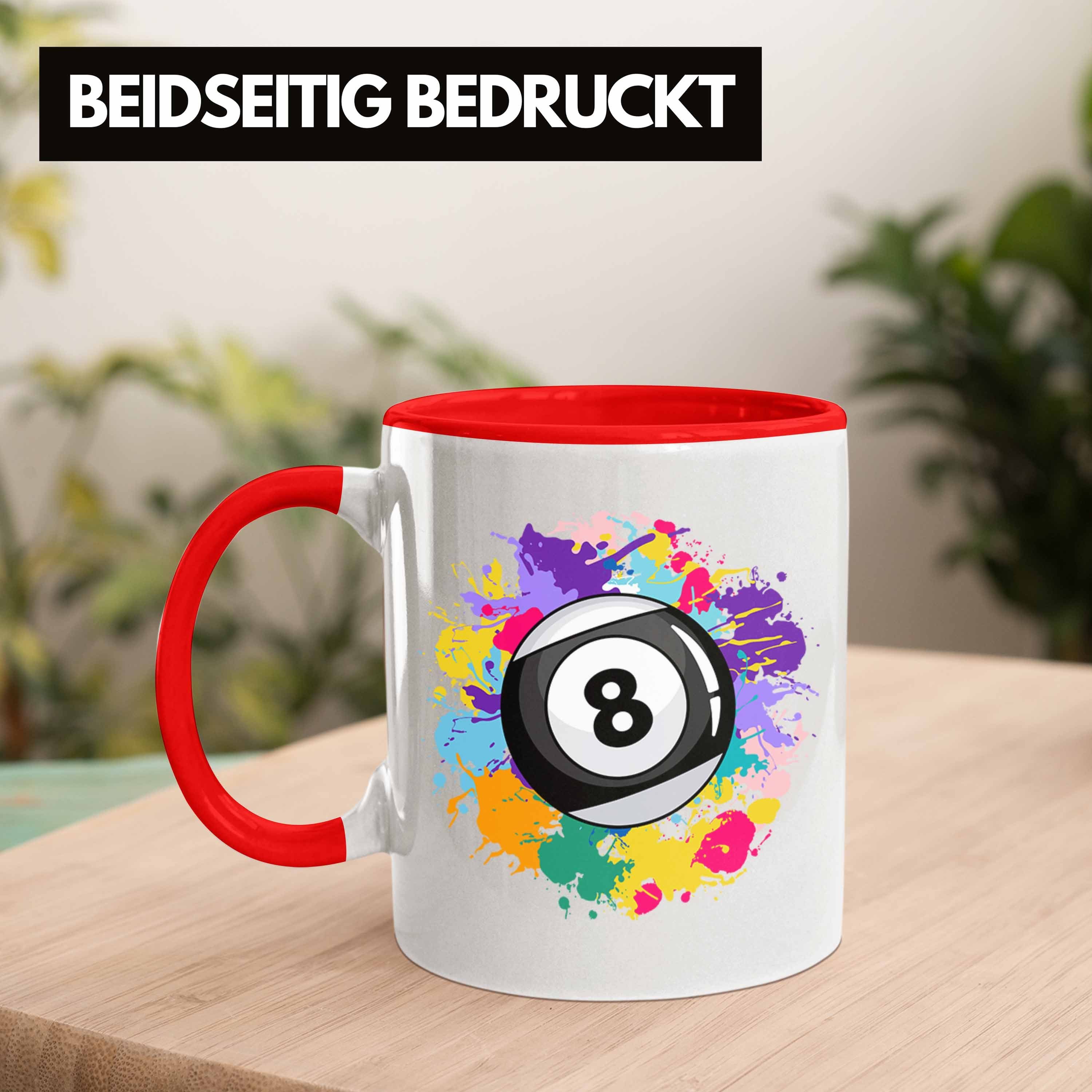 Trendation Billardspieler Pool Rot Tasse Billard Trendation - Tasse Geschenk Kaffeetasse Geschenkidee