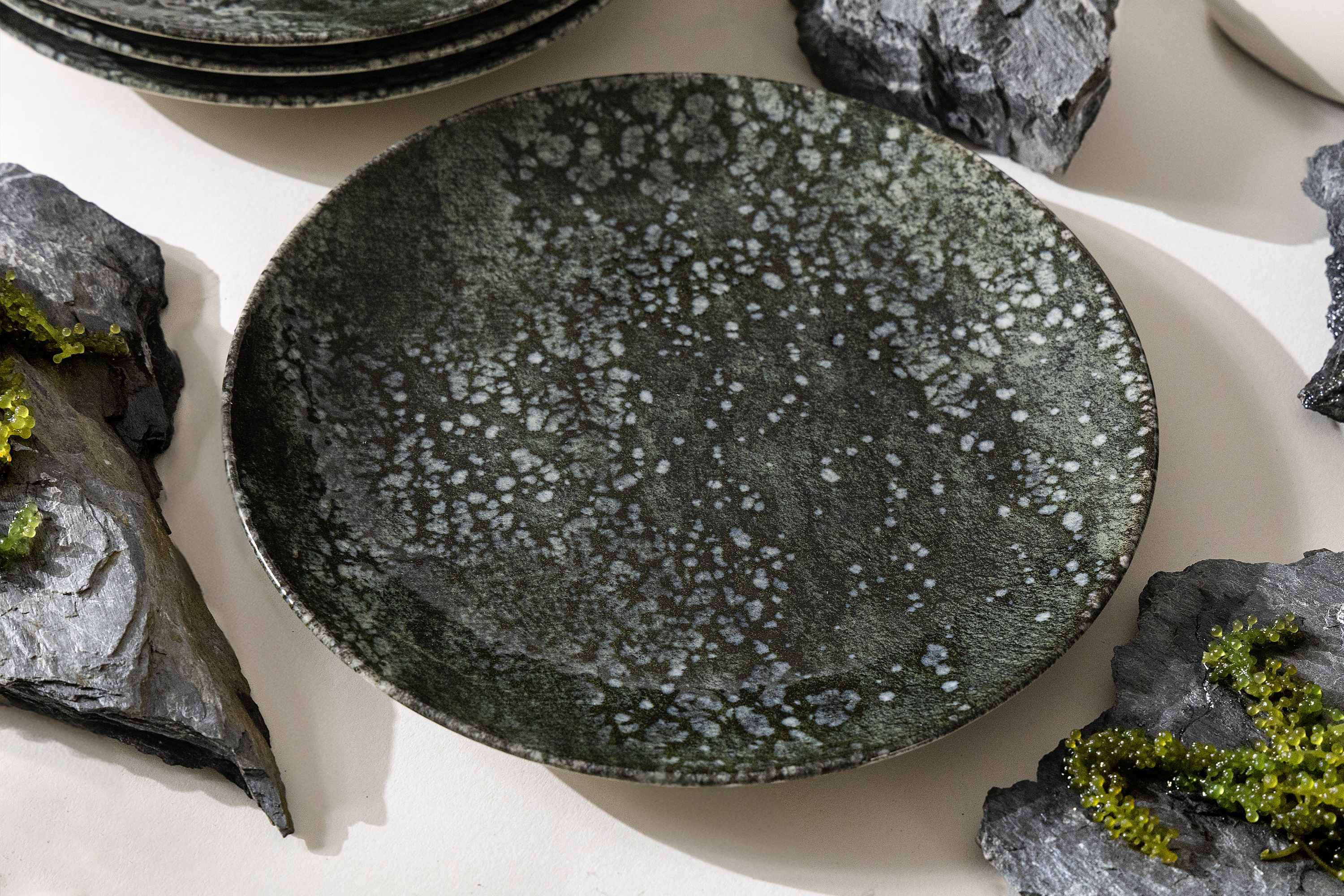 KONSIMO® Teller-Set MERCURO Geschirr-Set, hergestellt in der EU, (6-tlg), 6 Personen, Porzellan, spülmaschinengeeignet, mikrowellengeeignet, 6x Dessertteller