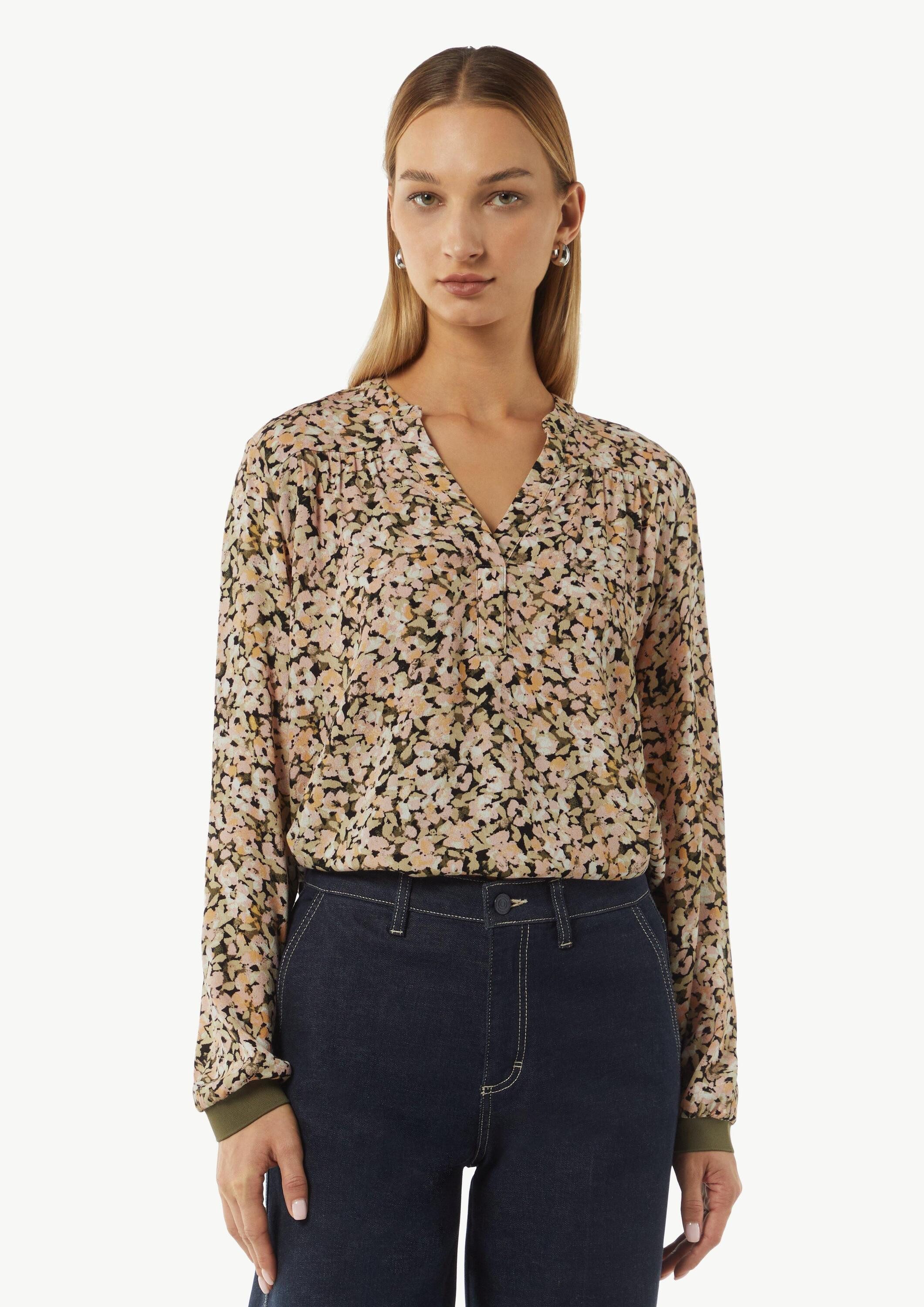 comma Langarmbluse Bluse Floral gemusterte Bluse günstig online kaufen