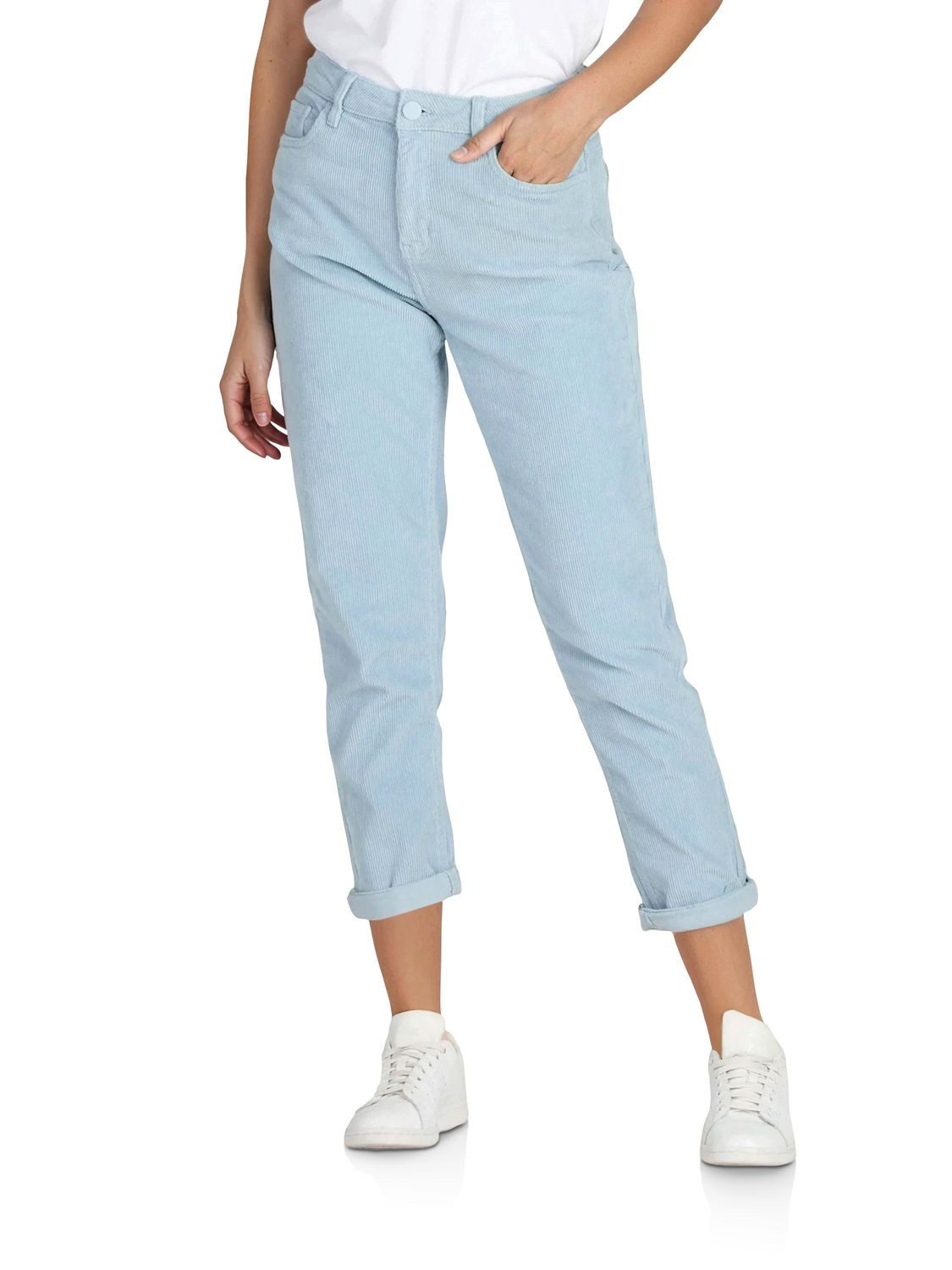 DENIMFY Chinohose Damen Hose DFYLisa Mom Fit Freizeithose mit Stretch