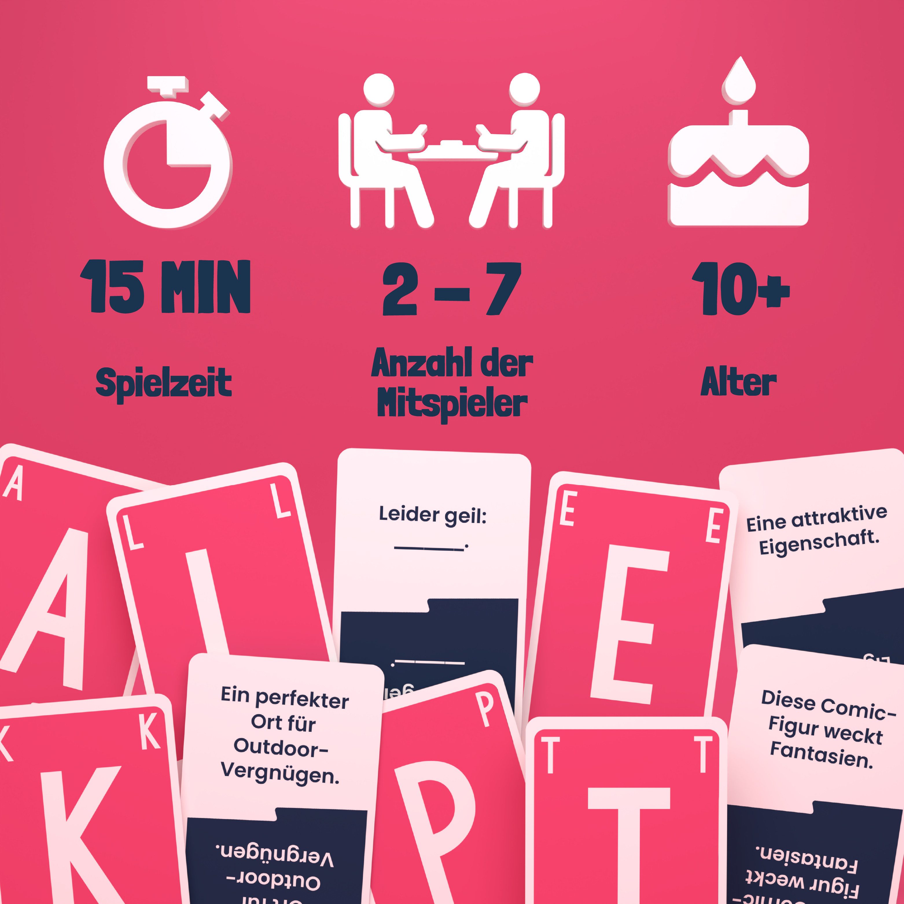 ATM GAMING Spiel QuickStop - Das Buchstaben-Duell - Familien-Edition, Partyspiel, Kartenspiel, Reisespiel, Gesellschaftsspiel
