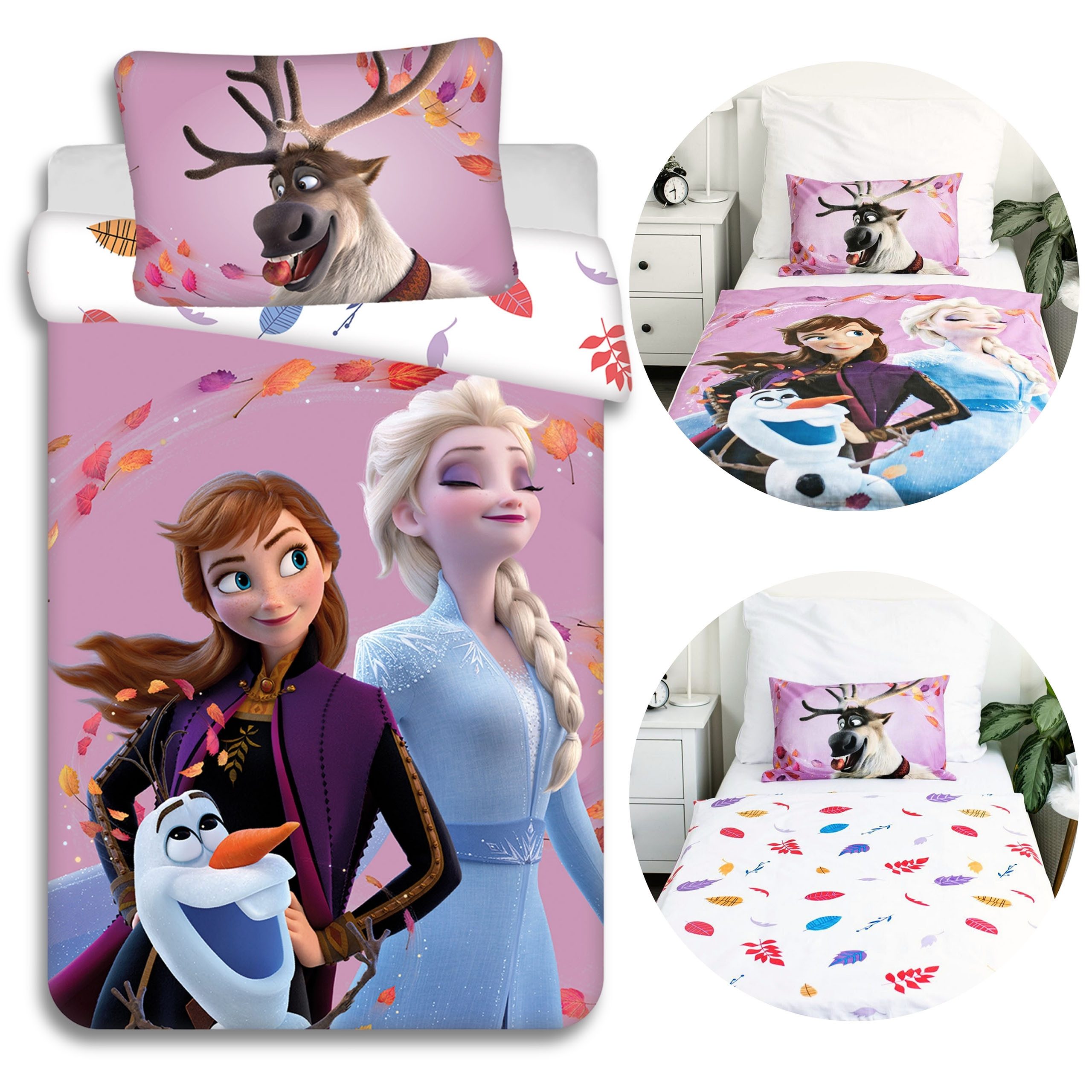 Disney Frozen Kinderbettwäsche DISNEY Frozen BAUMWOLL Bettwäsche mit Reißverschluss, für Kinderbetten