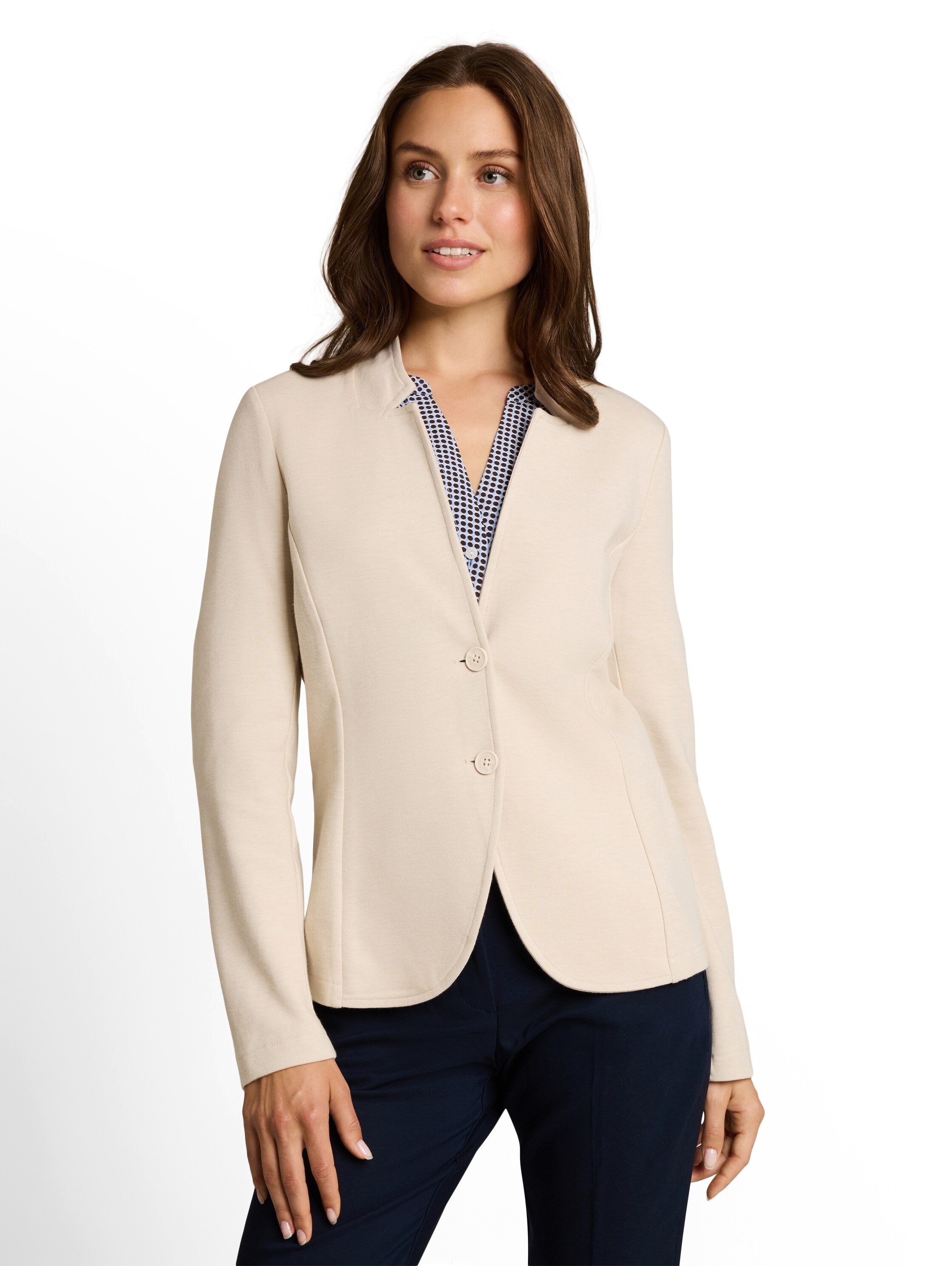 TOM TAILOR Sweatblazer Fitted mit aufgesetzten Taschen und Struktur