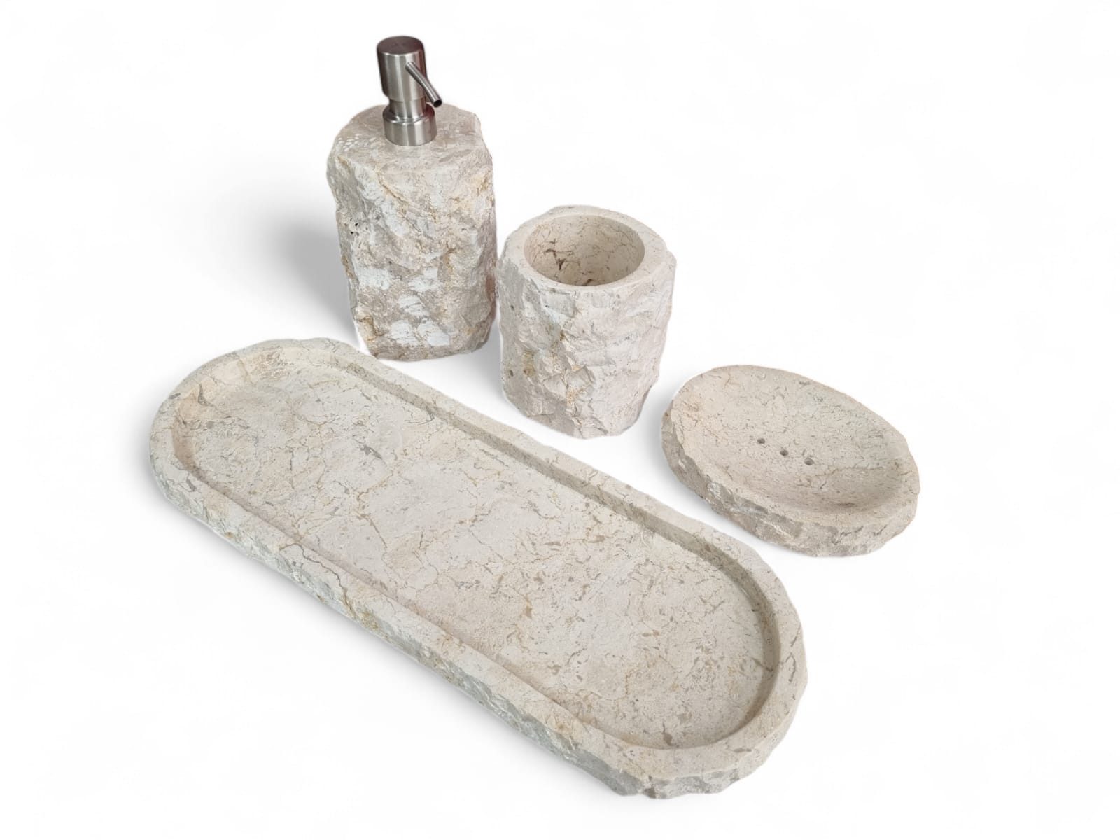 Kinaree Badaccessoire-Set Marmor Badezimmer Set, nachfüllbar, pflegeleicht, günstig online kaufen