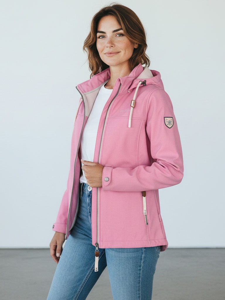 Dry Fashion Softshelljacke Baltrum Damen Jacke Baltrum mit Fleece-Innenfutter und abnehmbarer Kapuze