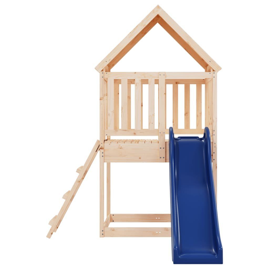 Kletterturm vidaXL mit Kiefer Spielturm und Kinder Spielhaus Rutsche Massivholz Leiter