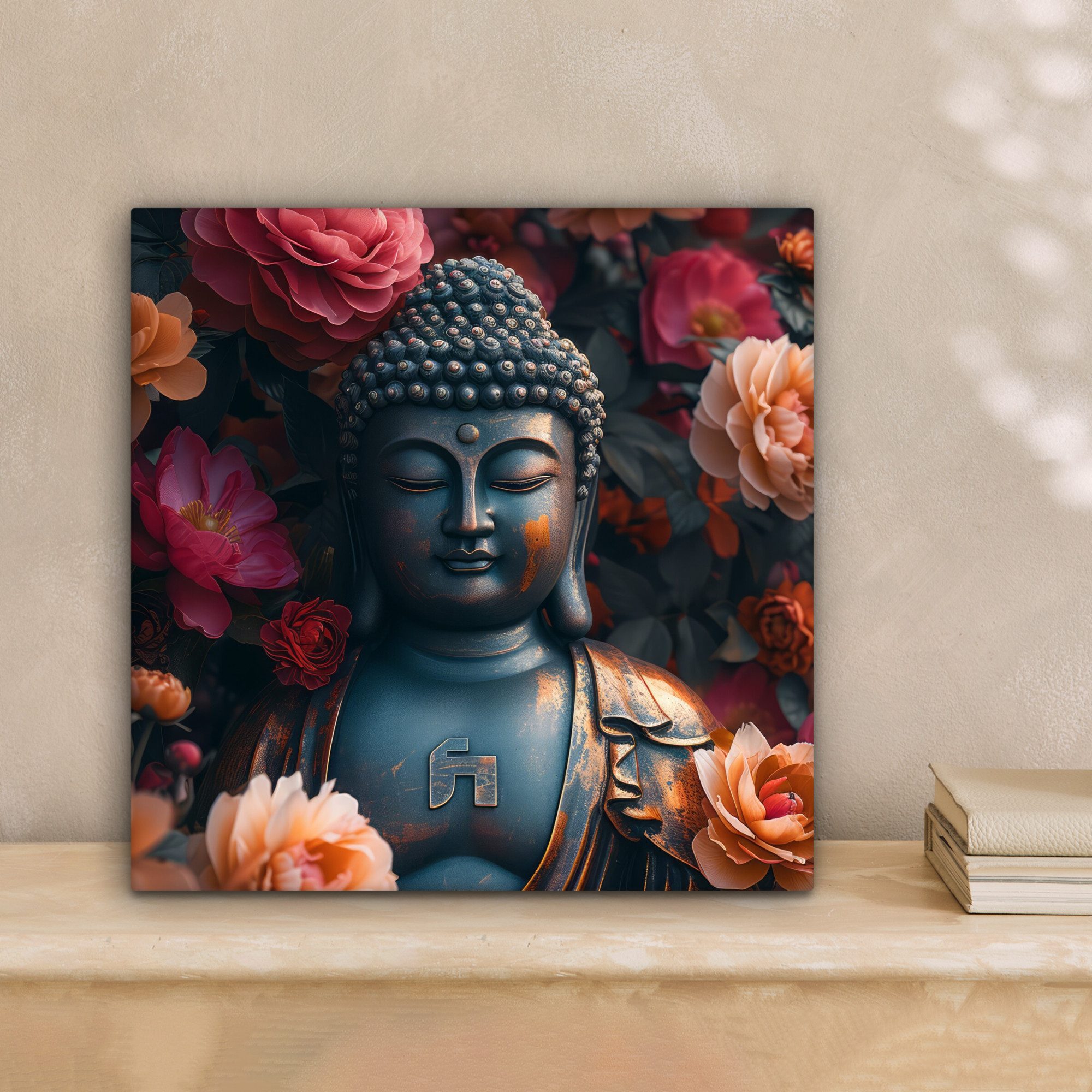 OneMillionCanvasses® Leinwandbild Buddha - Blumen - Bild - Kunst, Fotodruck günstig online kaufen
