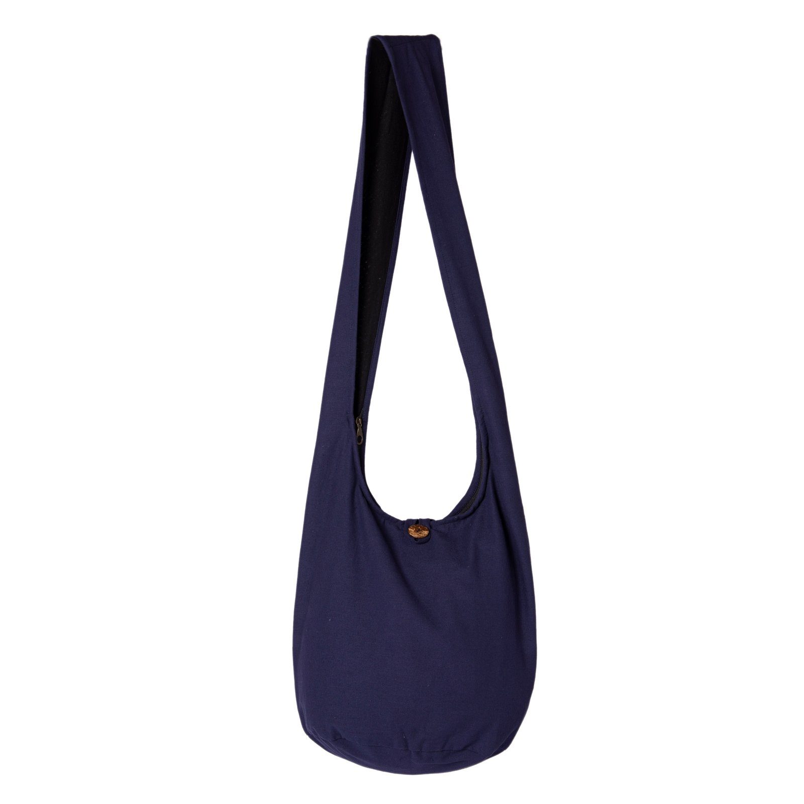 Beuteltasche Umhängetasche dunkel einfarbig Wickeltasche 100% PANASIAM in als Baumwolle oder Handtasche blau 2 Größen, Schultertasche Strandtasche aus auch Schulterbeutel