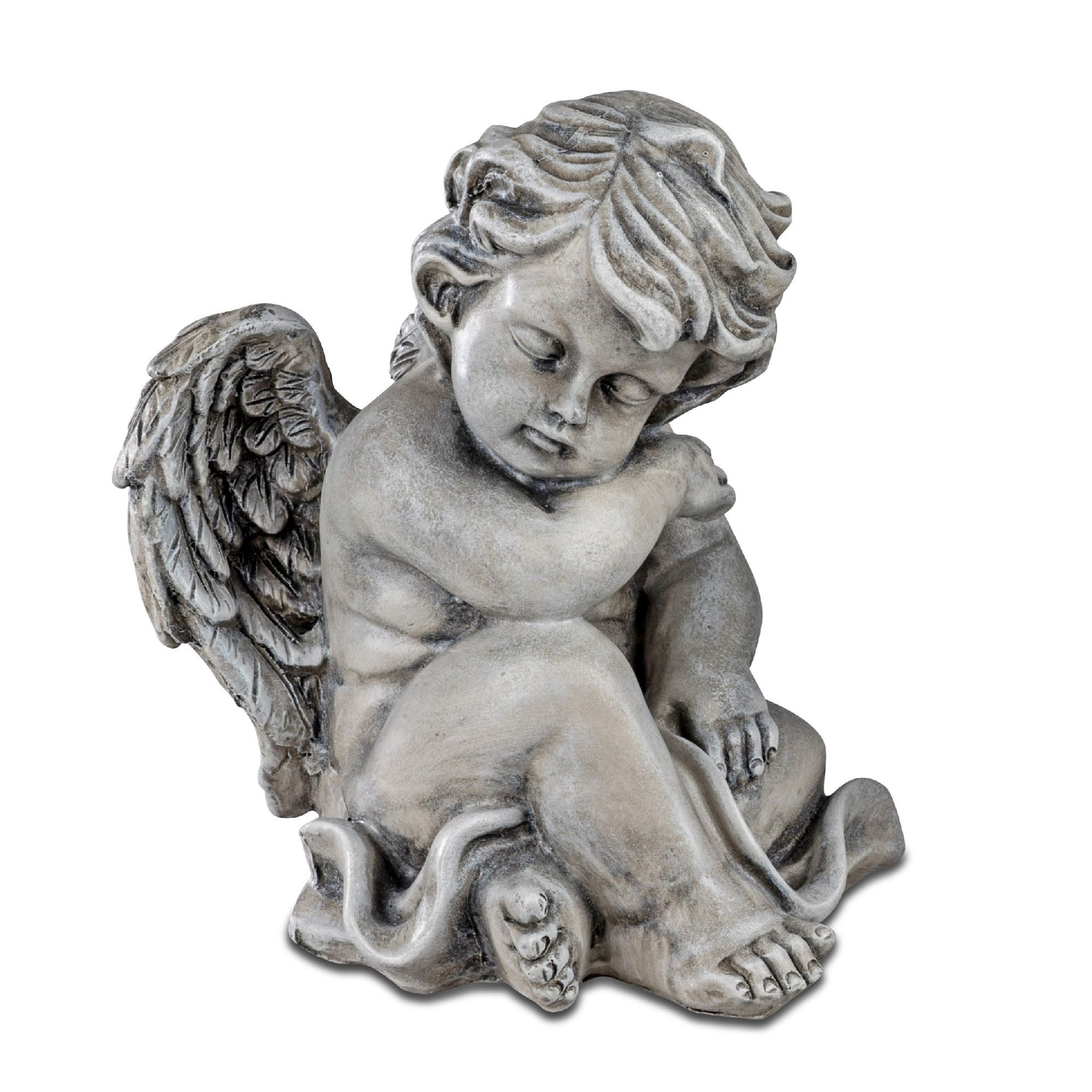formano Dekofigur Trauerdekoration, Farbe: Grau, Motiv: Engel
