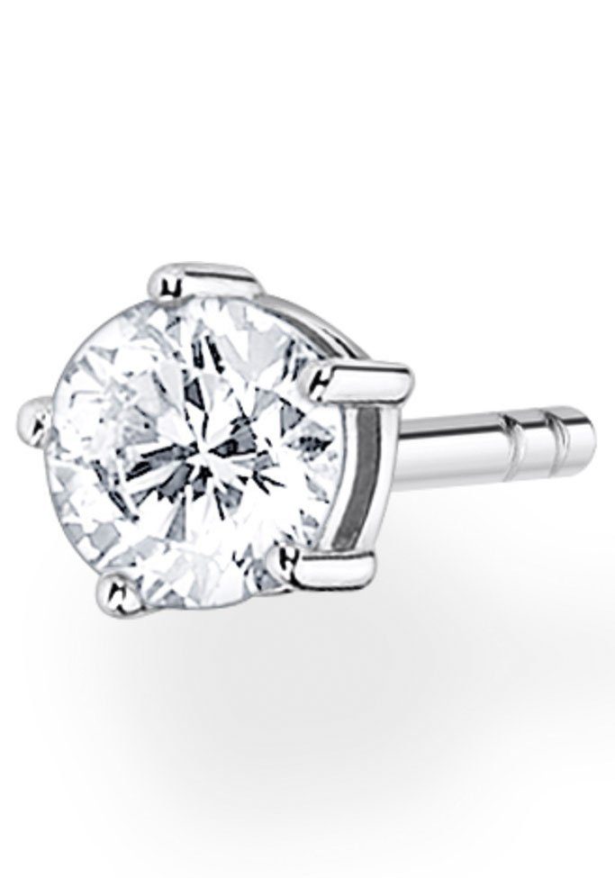 THOMAS SABO Single-Ohrstecker weißer Stein gold, weißer Stein silber, mit Zirkonia (synth)