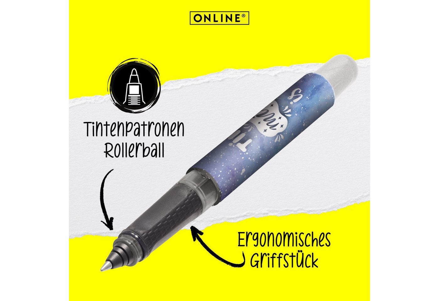 Thumbnail - Online Pen Tintenroller College Tintenpatronen-Rollerball, ergonomisch, ideal für die Schule, hergestellt in Deutschland